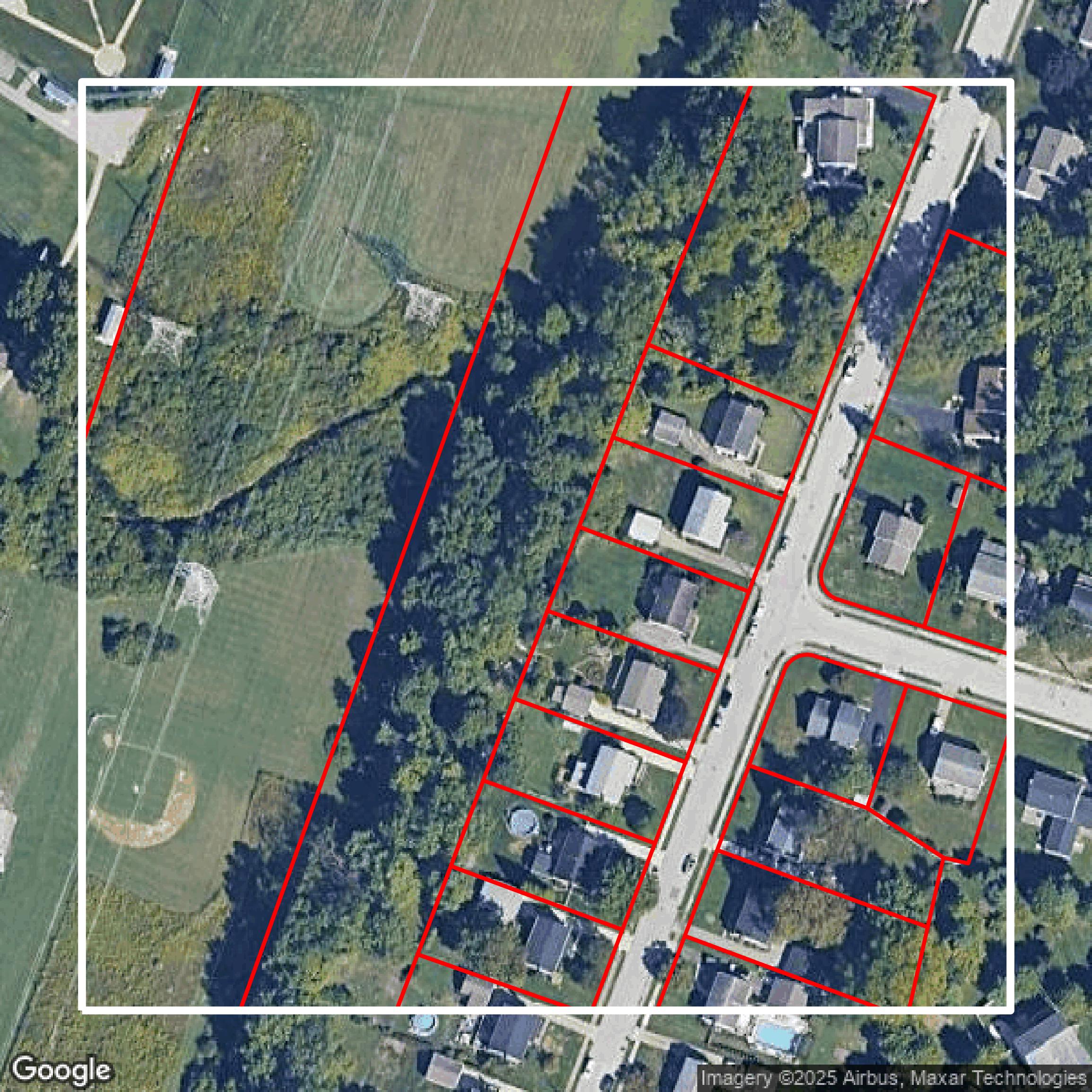 This image shows parcel data in Montgomery County created using GIS data in Equator.