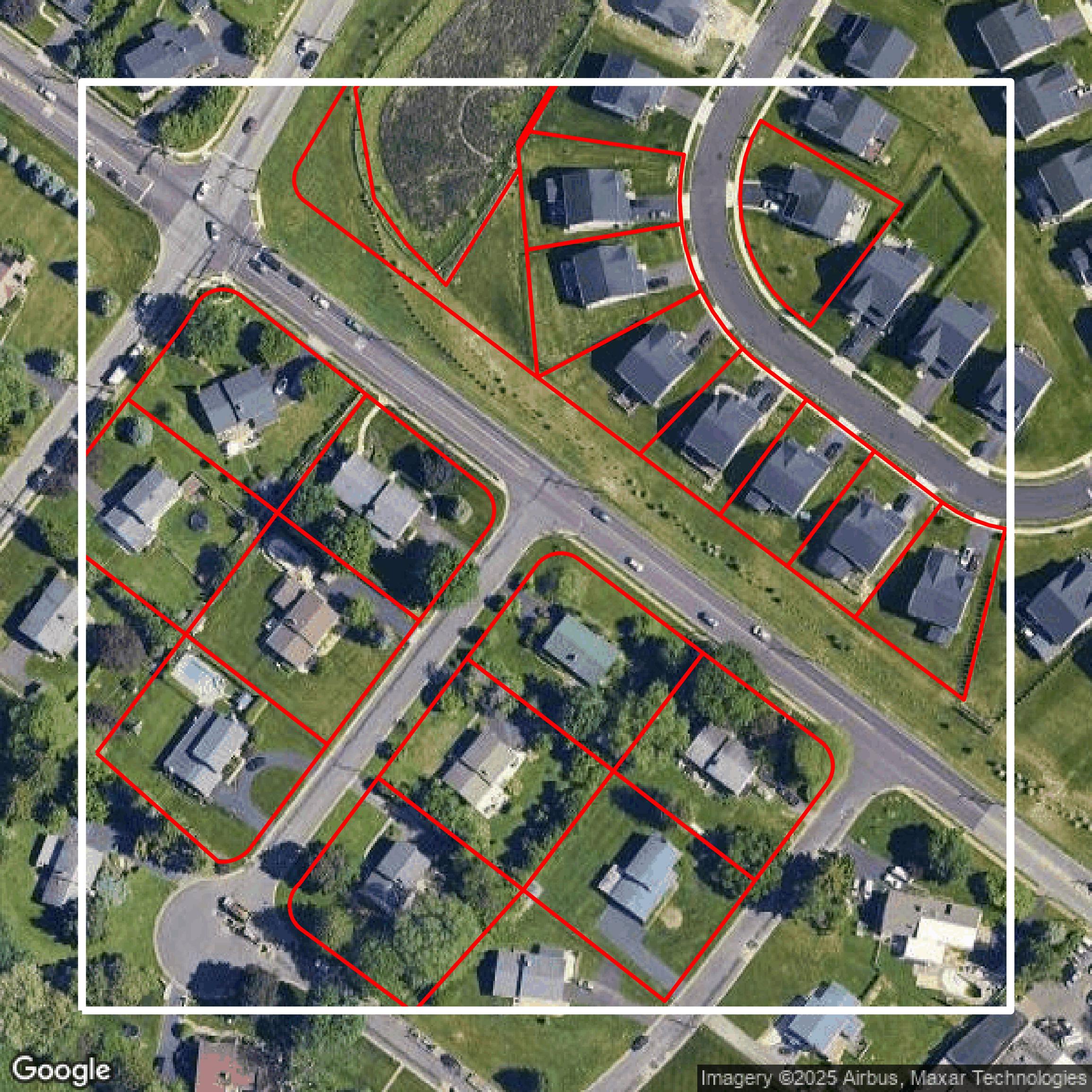 This image shows parcel data in Montgomery County created using GIS data in Equator.