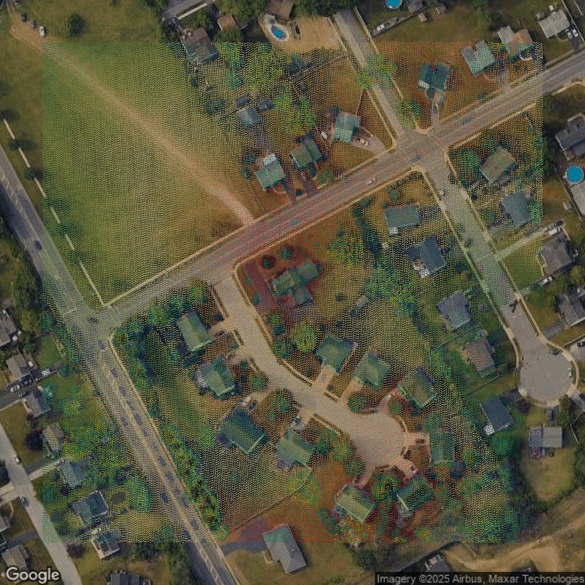 This image shows a LiDAR point cloud in Montgomery County created using GIS data in Equator.