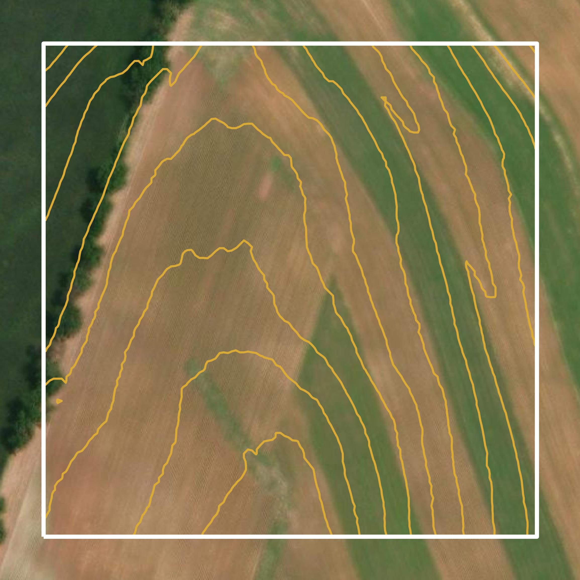 This image shows a contour map in Montour County created using GIS data in Equator.