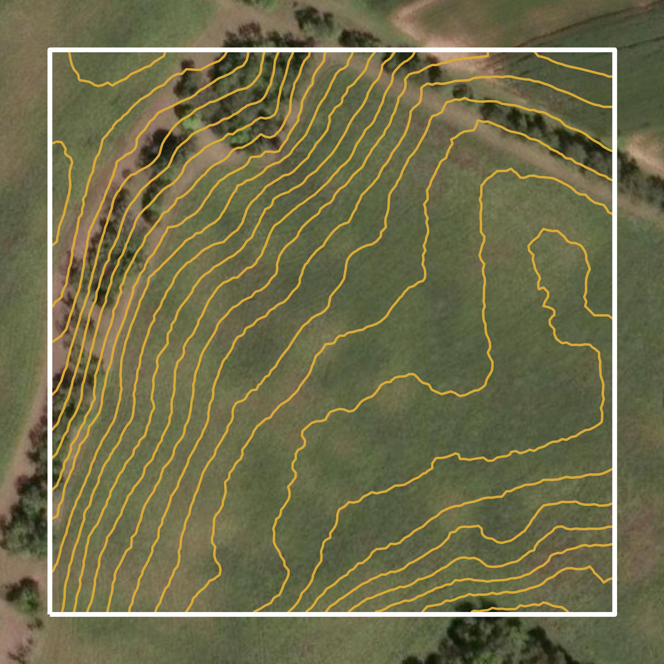 This image shows a contour map in Montour County created using GIS data in Equator.