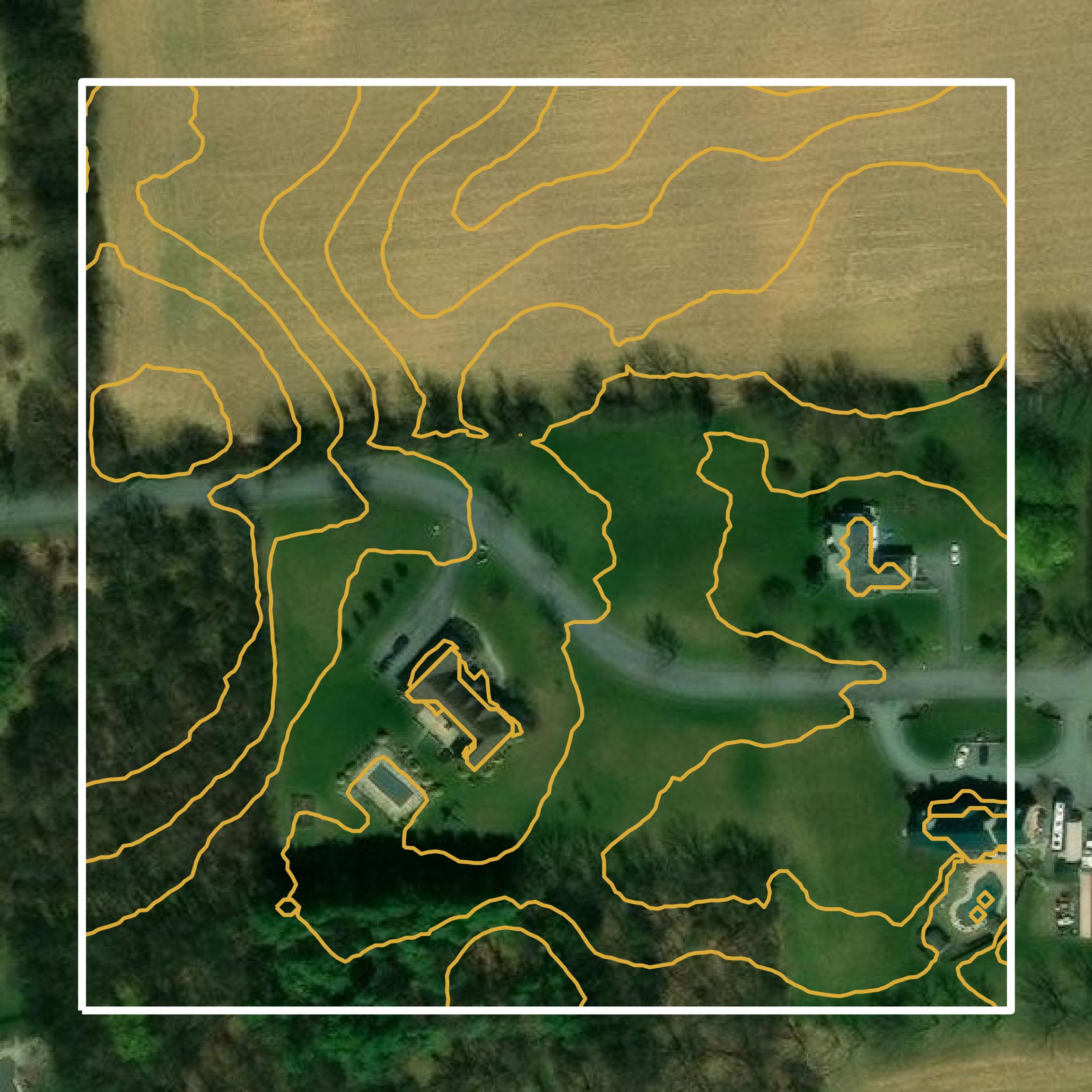 This image shows a contour map in Northampton County created using GIS data in Equator.