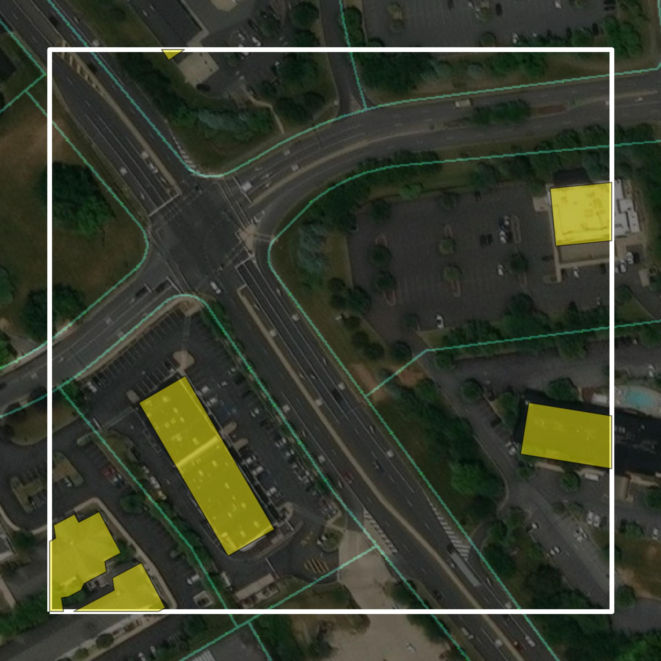 This image shows parcel and building data in Northampton County created using GIS data in Equator.