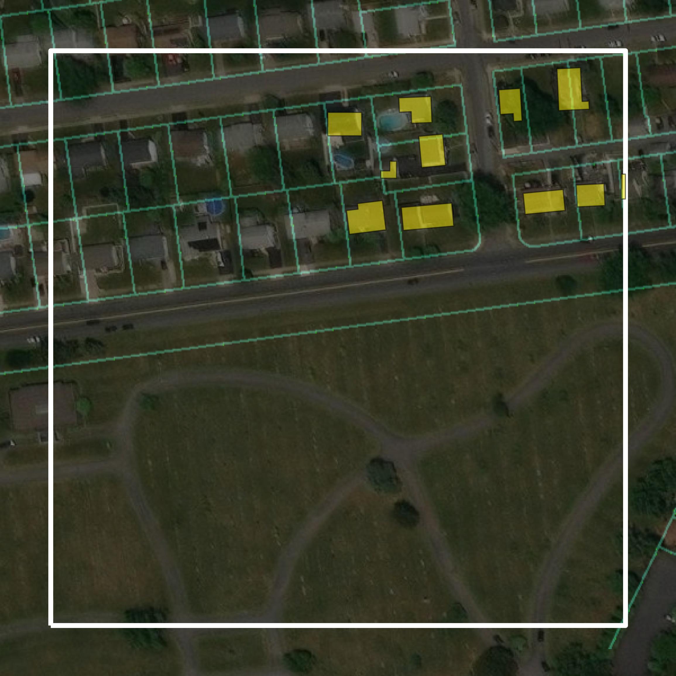 This image shows parcel and building data in Northampton County created using GIS data in Equator.