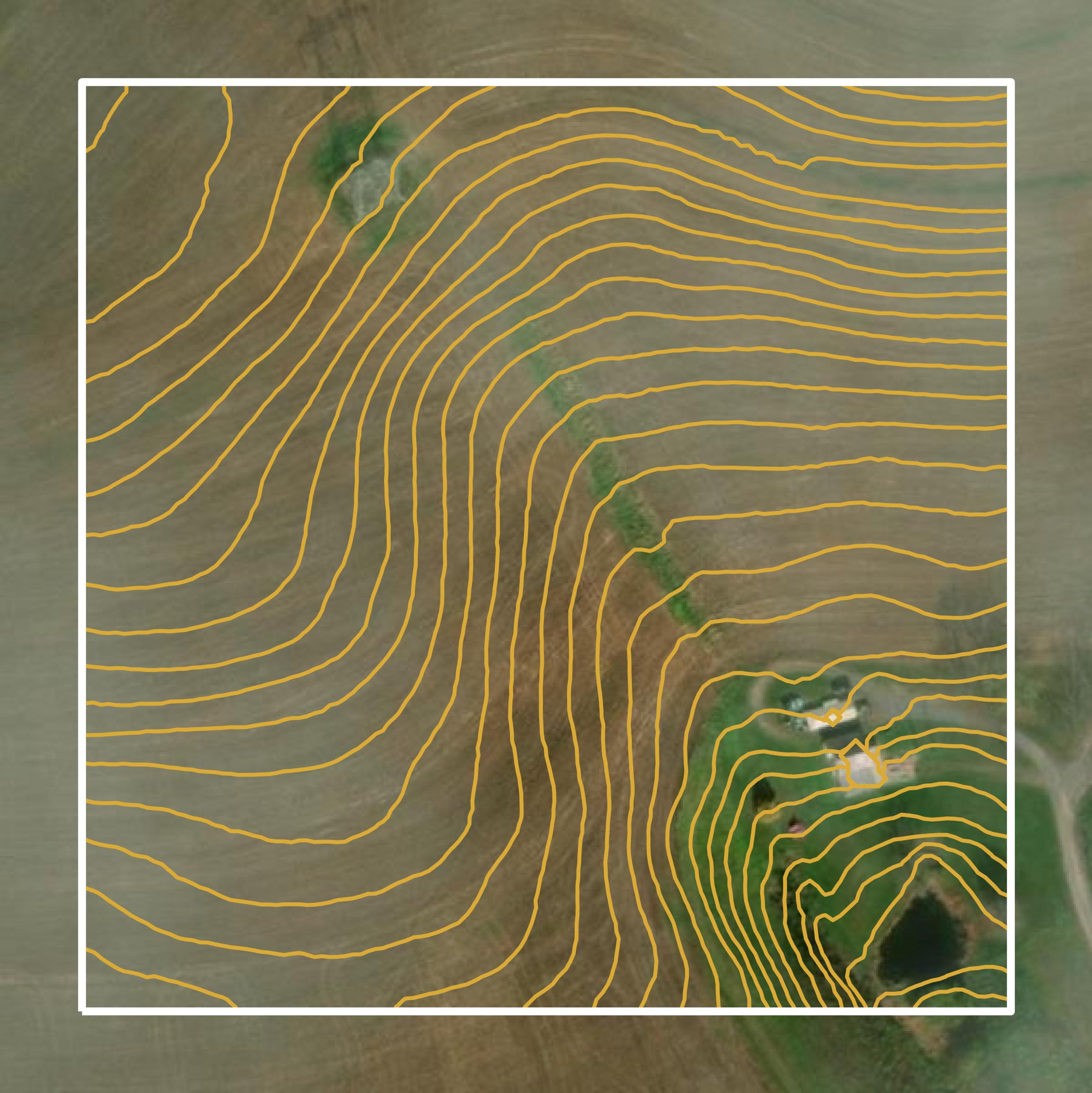 This image shows a contour map in Northumberland County created using GIS data in Equator.