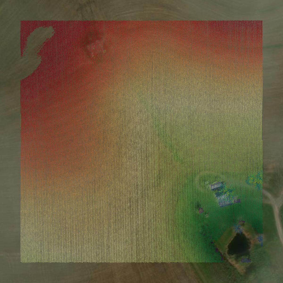 This image shows a LiDAR point cloud in Northumberland County created using GIS data in Equator.