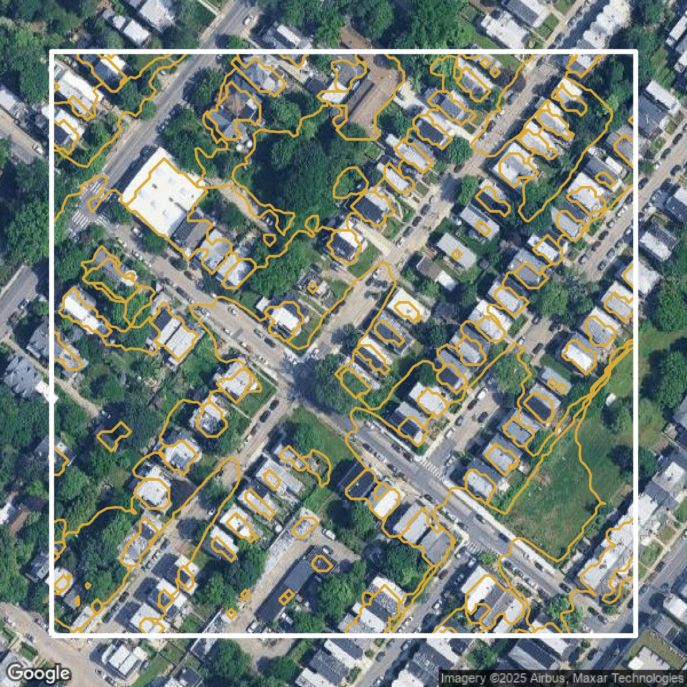 This image shows a contour map in Philadelphia County created using GIS data in Equator.