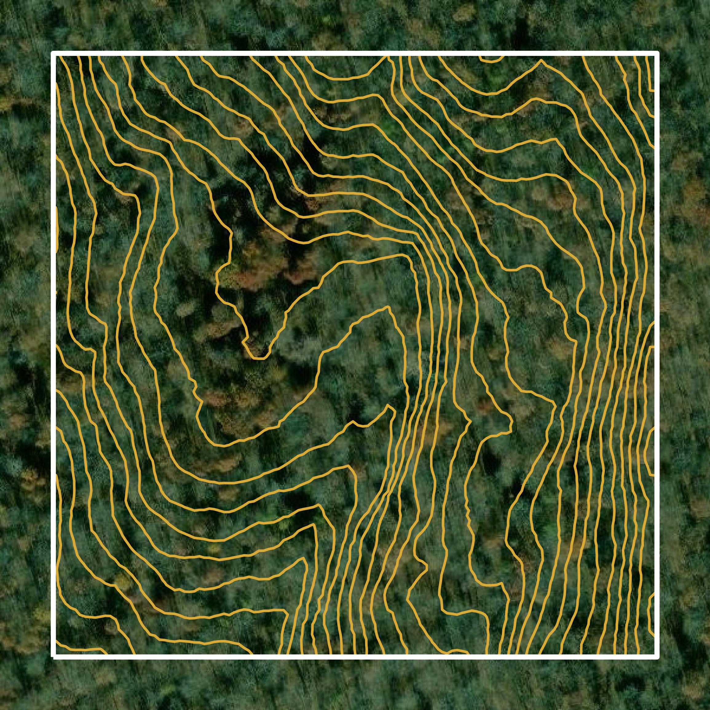 This image shows a contour map in Pike County created using GIS data in Equator.