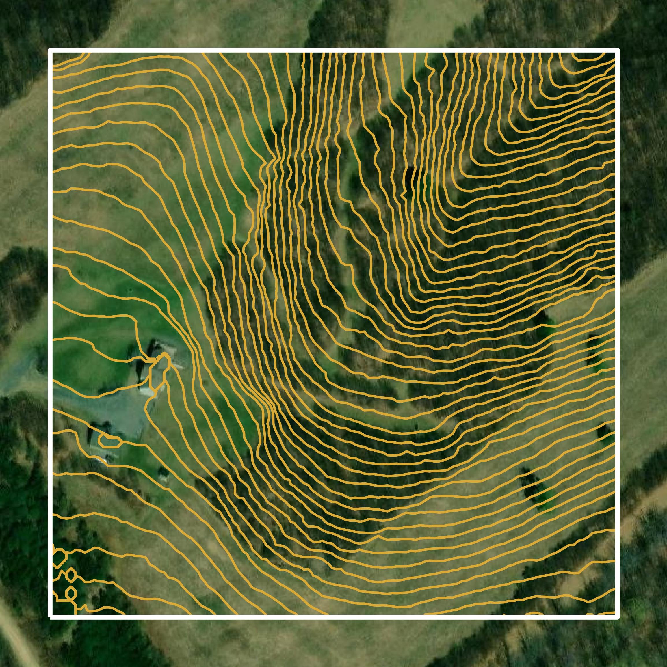 This image shows a contour map in Potter County created using GIS data in Equator.