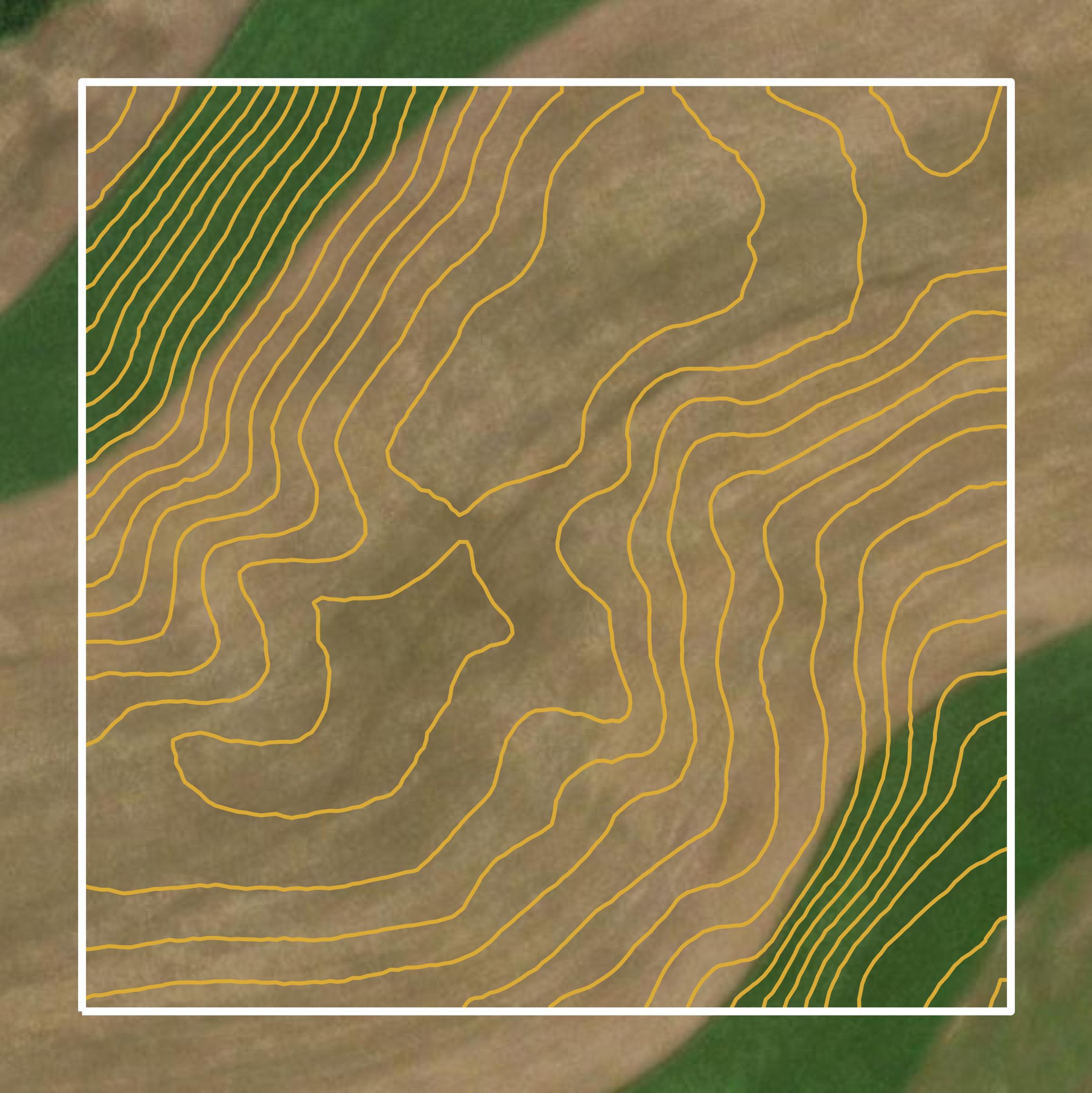 This image shows a contour map in Somerset County created using GIS data in Equator.