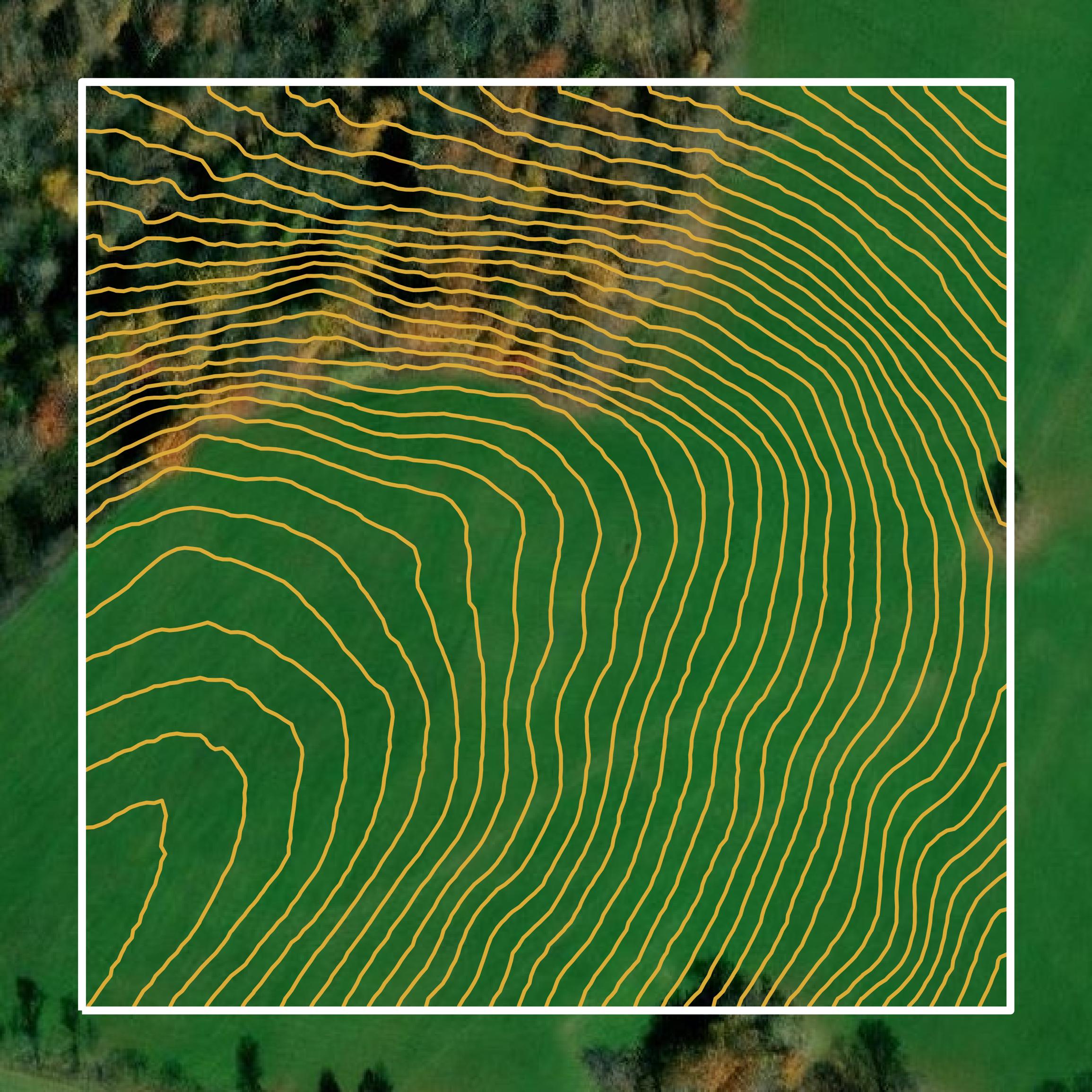 This image shows a contour map in Somerset County created using GIS data in Equator.