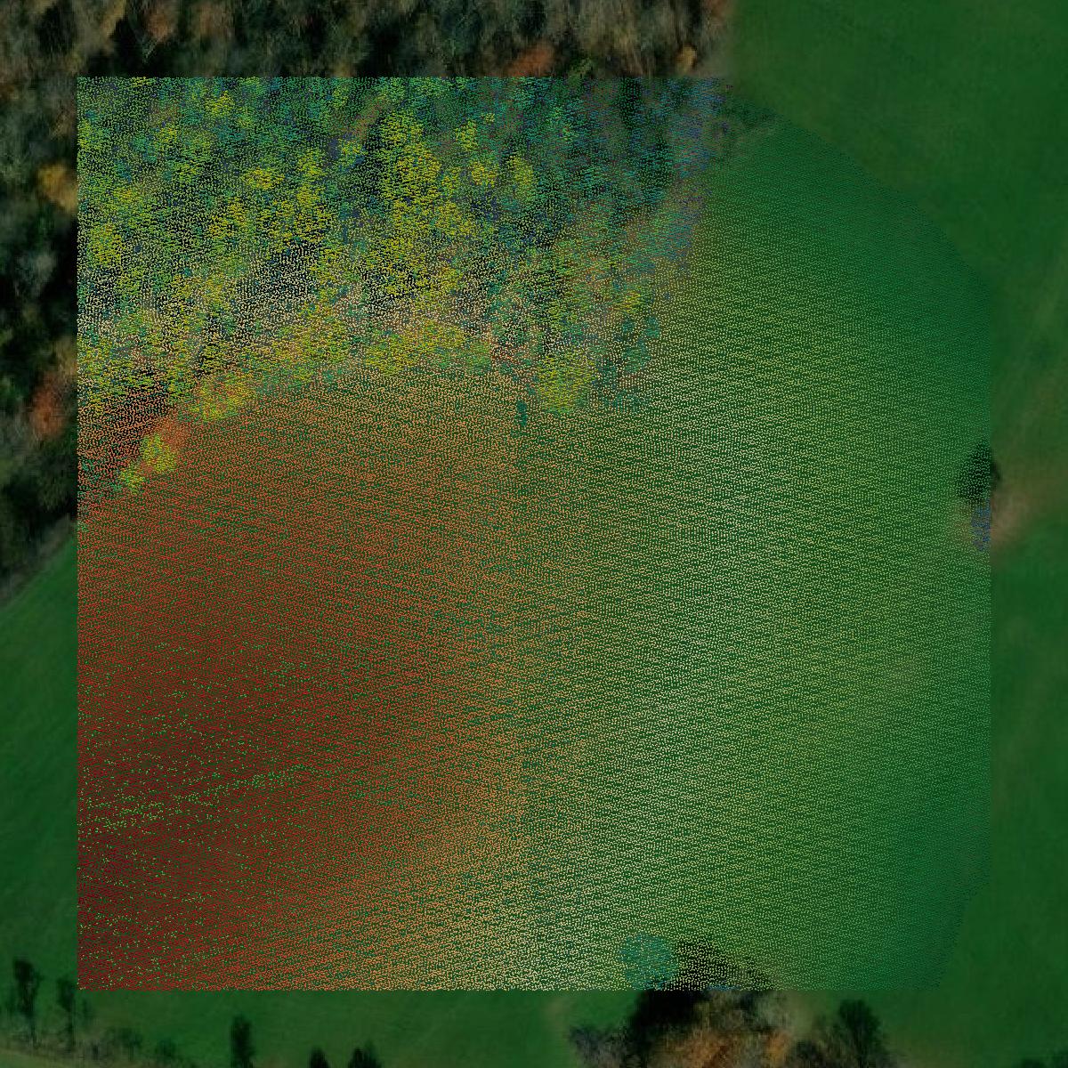 This image shows a LiDAR point cloud in Somerset County created using GIS data in Equator.