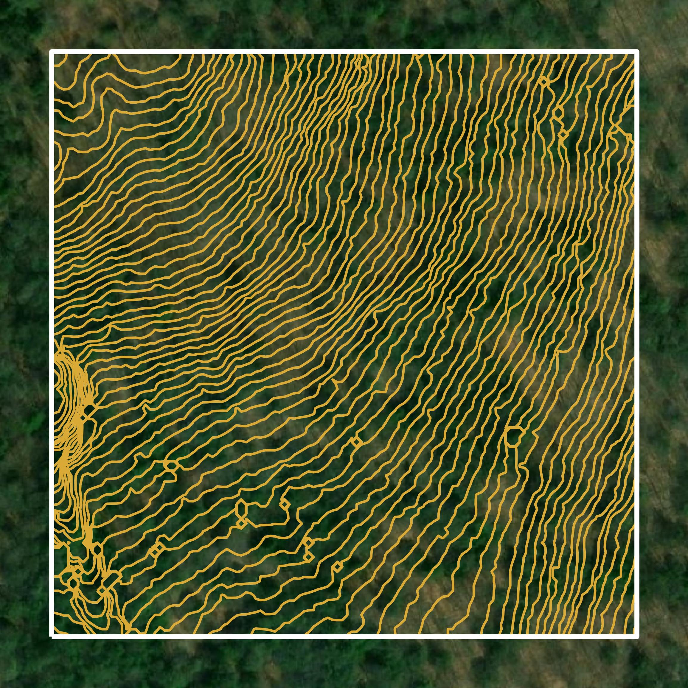 This image shows a contour map in Sullivan County created using GIS data in Equator.
