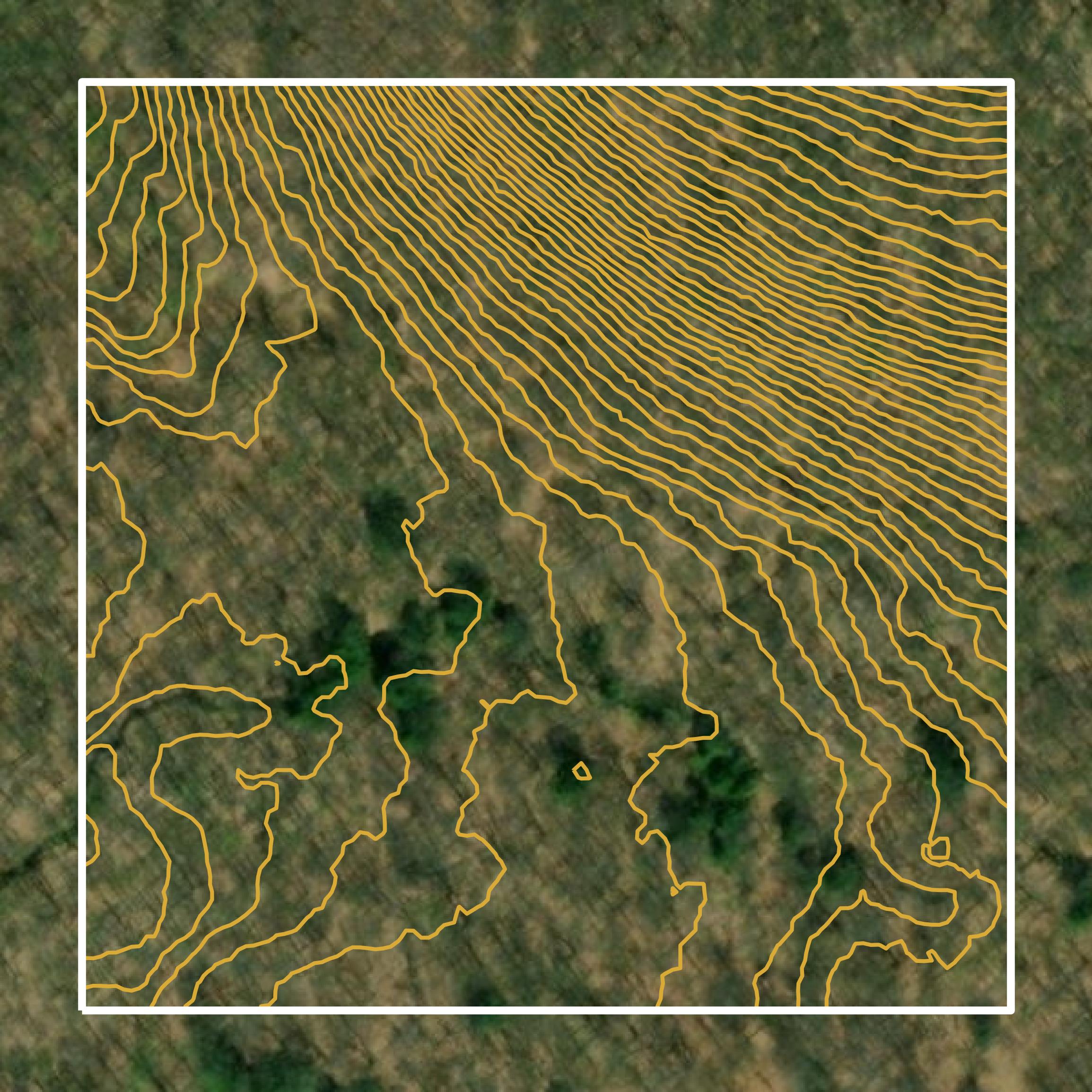 This image shows a contour map in Sullivan County created using GIS data in Equator.