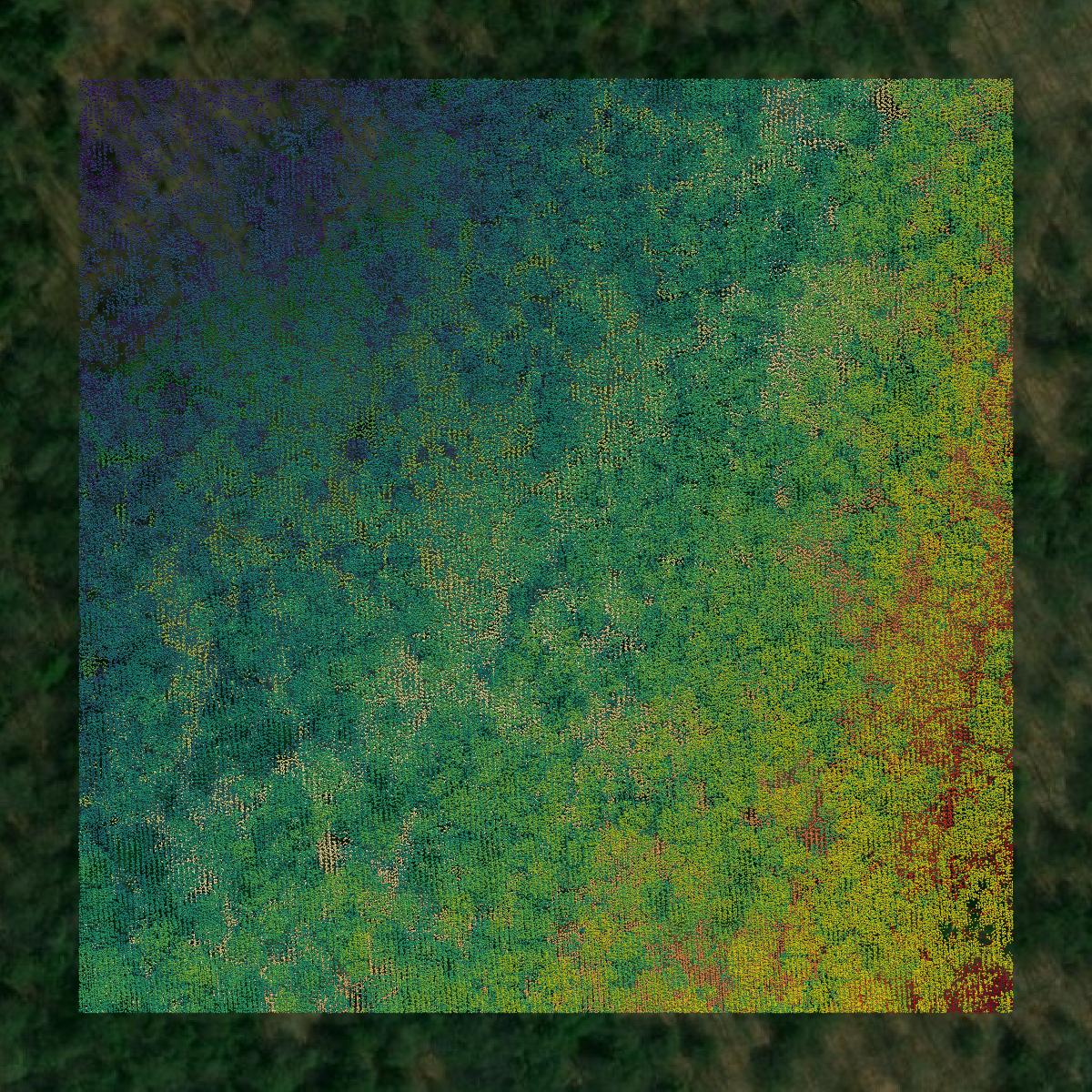 This image shows a LiDAR point cloud in Sullivan County created using GIS data in Equator.