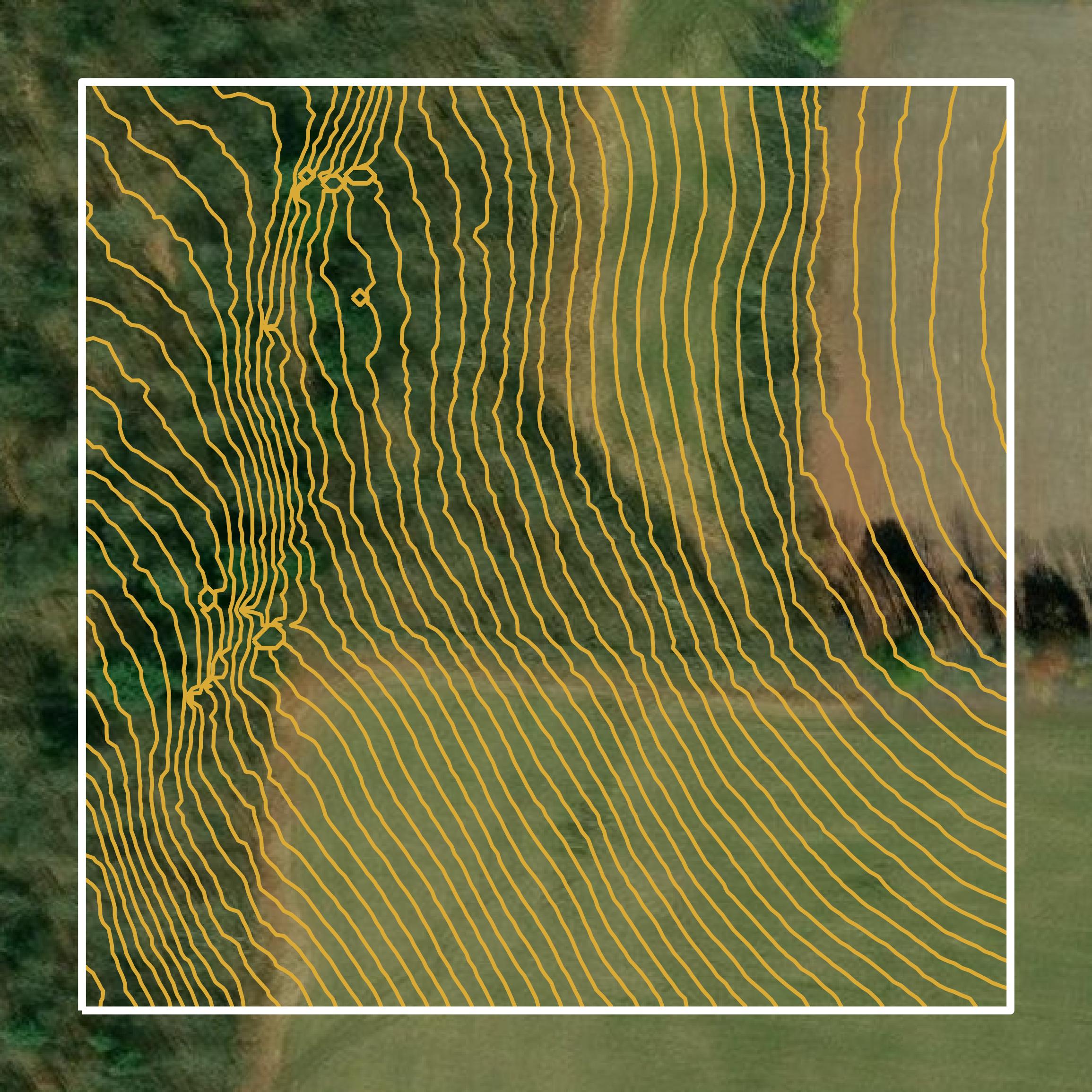 This image shows a contour map in Susquehanna County created using GIS data in Equator.