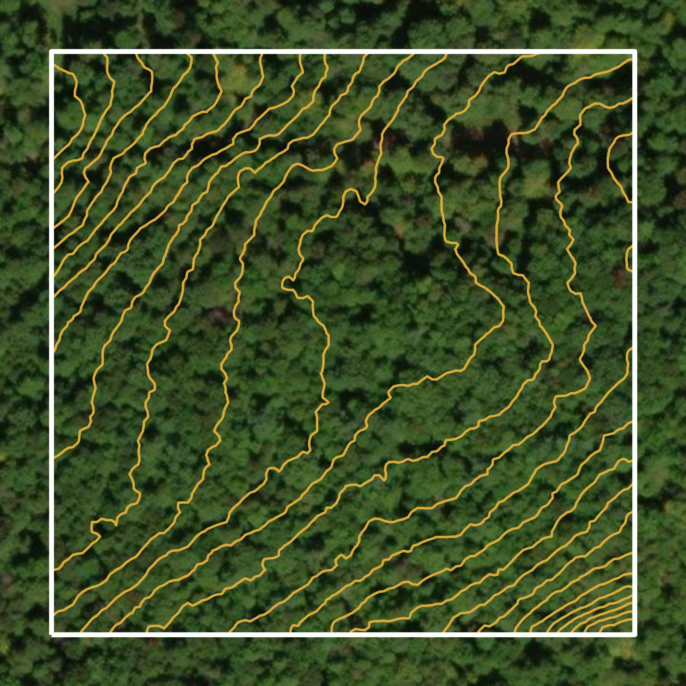 This image shows a contour map in Tioga County created using GIS data in Equator.