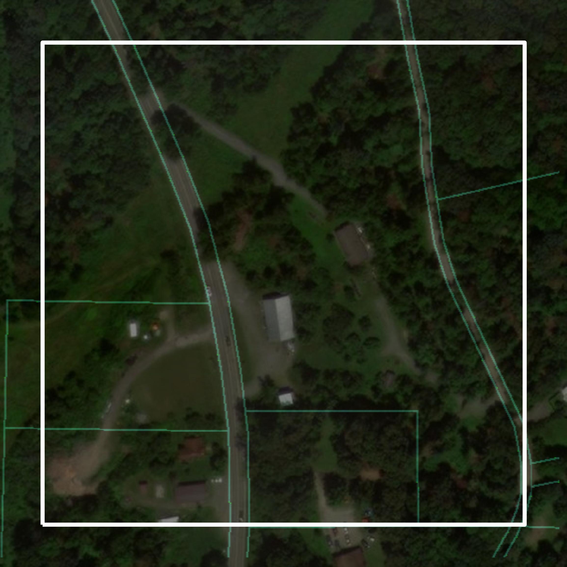 This image shows parcel and building data in Venango County created using GIS data in Equator.
