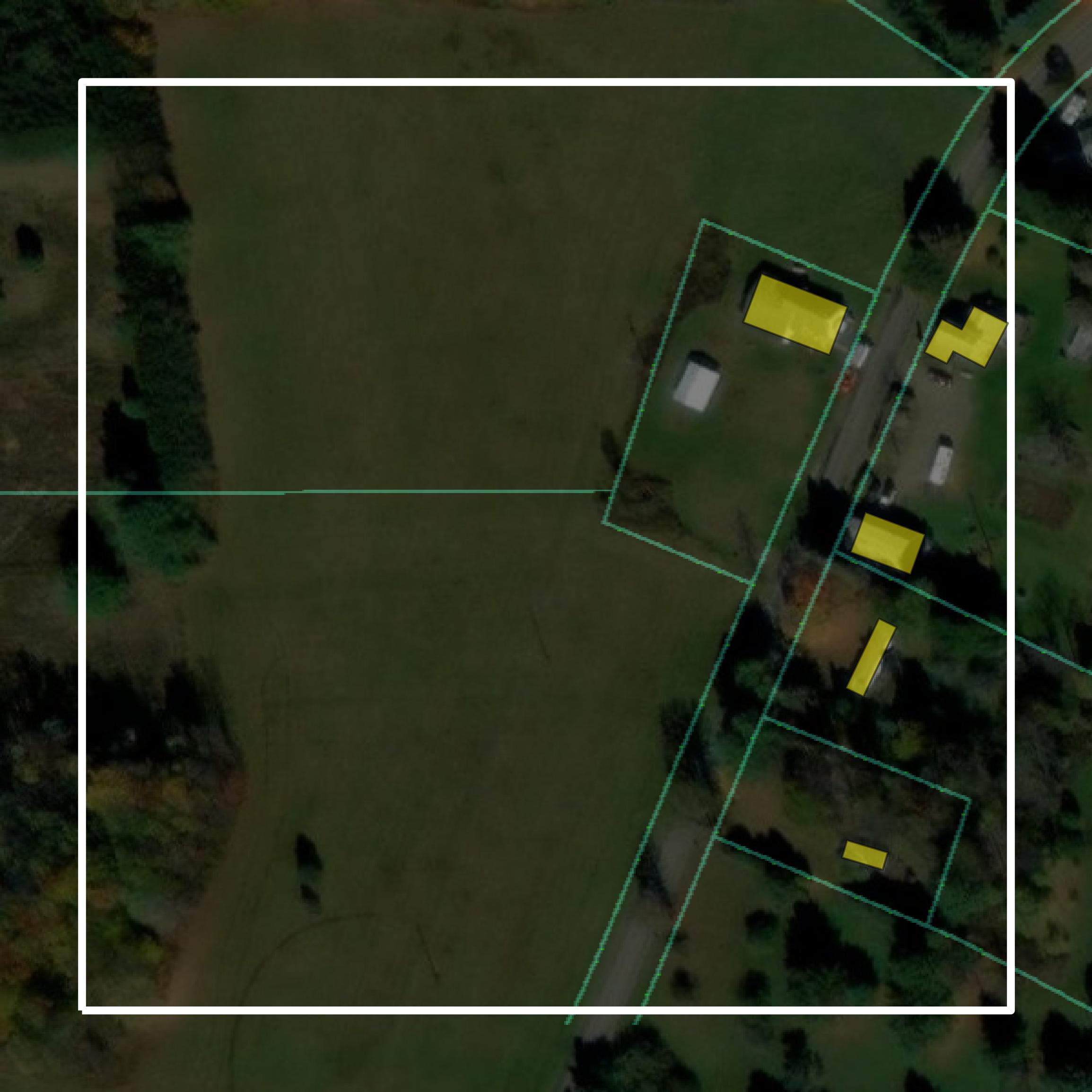 This image shows parcel and building data in Warren County created using GIS data in Equator.