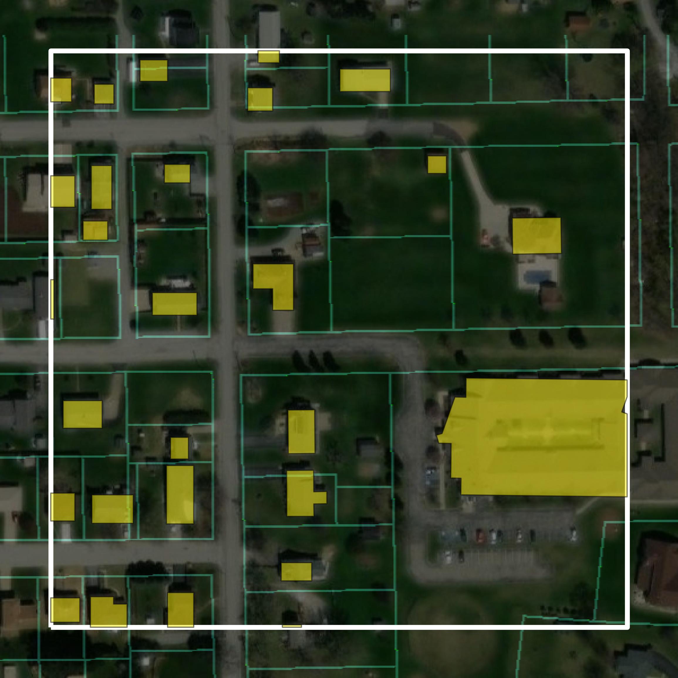 This image shows parcel and building data in Westmoreland County created using GIS data in Equator.