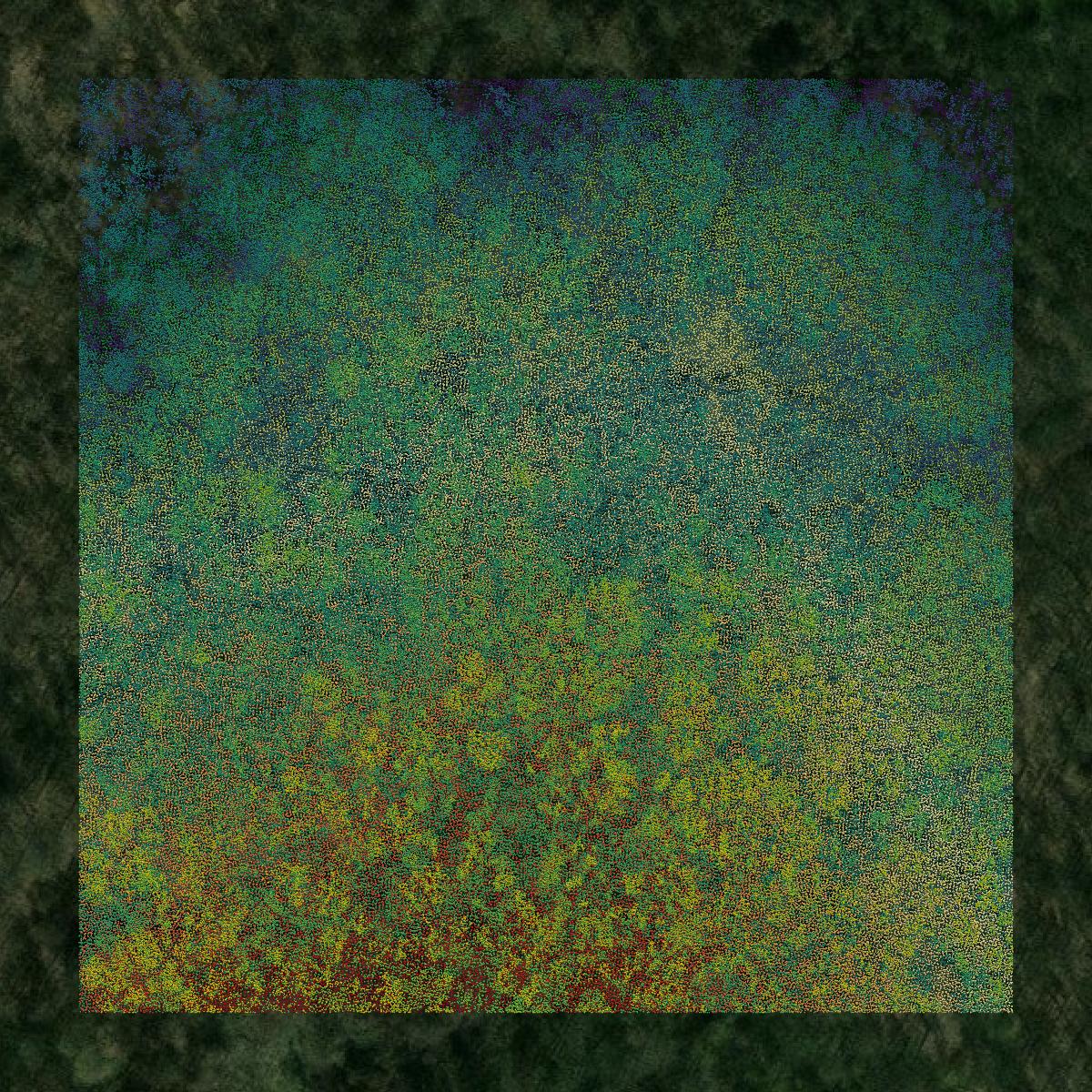 This image shows a LiDAR point cloud in Westmoreland County created using GIS data in Equator.