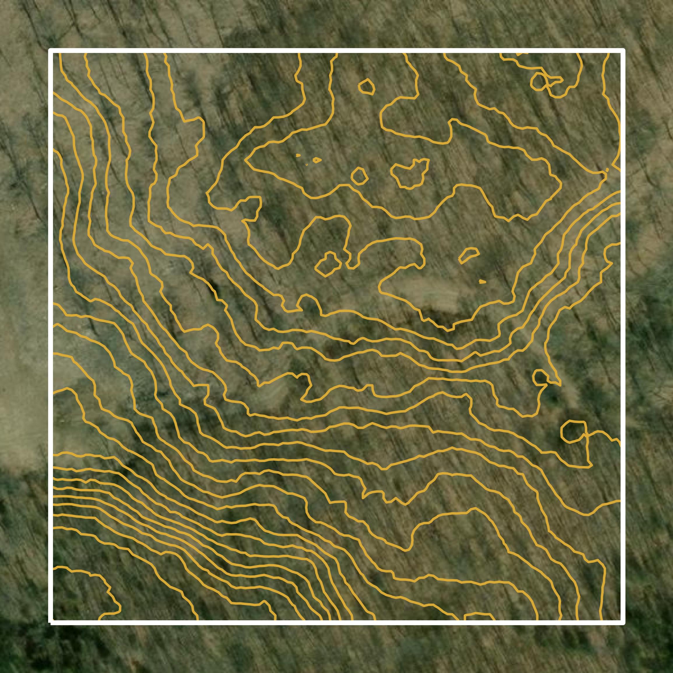This image shows a contour map in Wyoming County created using GIS data in Equator.
