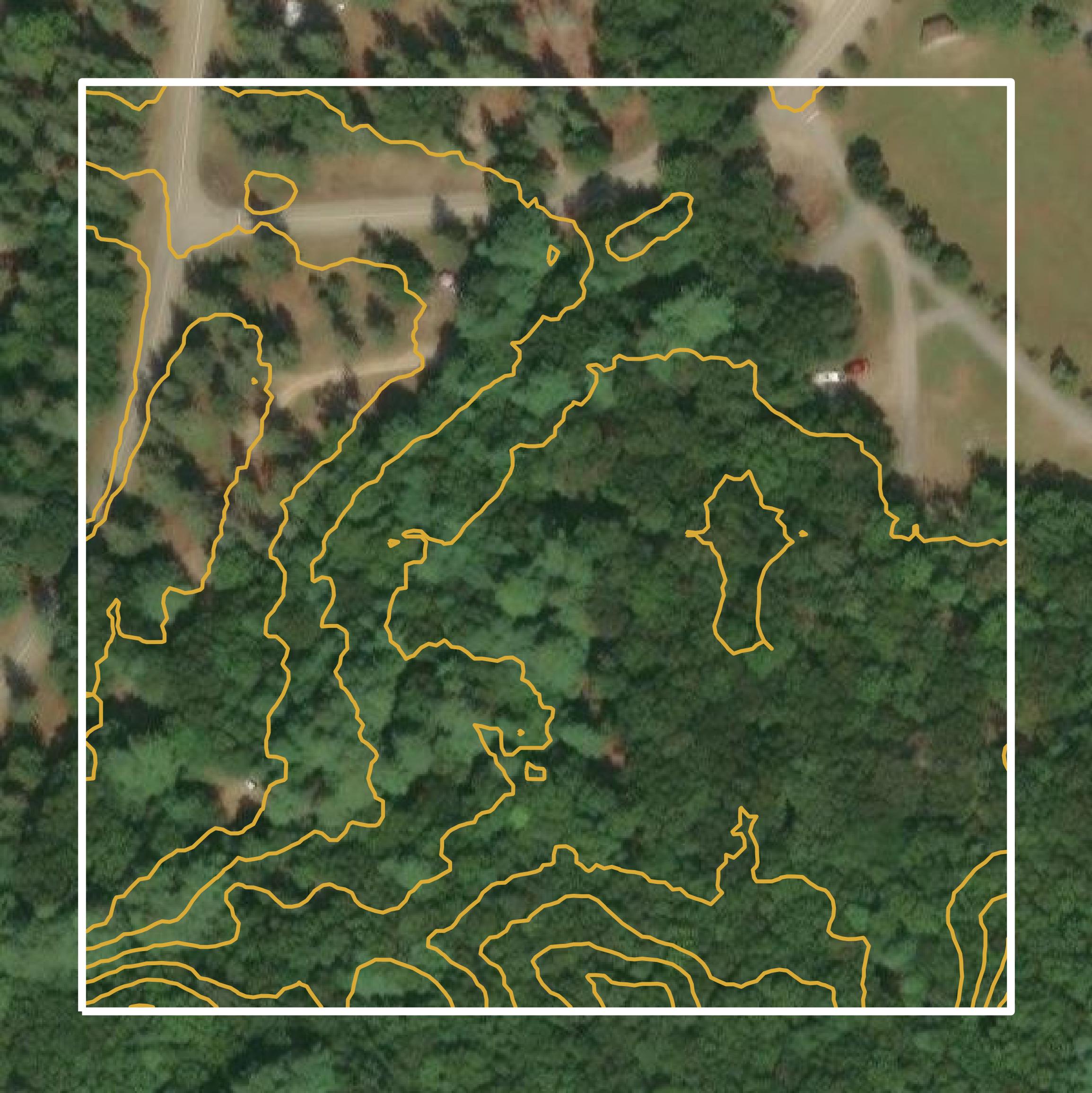 This image shows a contour map in Washington County created using GIS data in Equator.