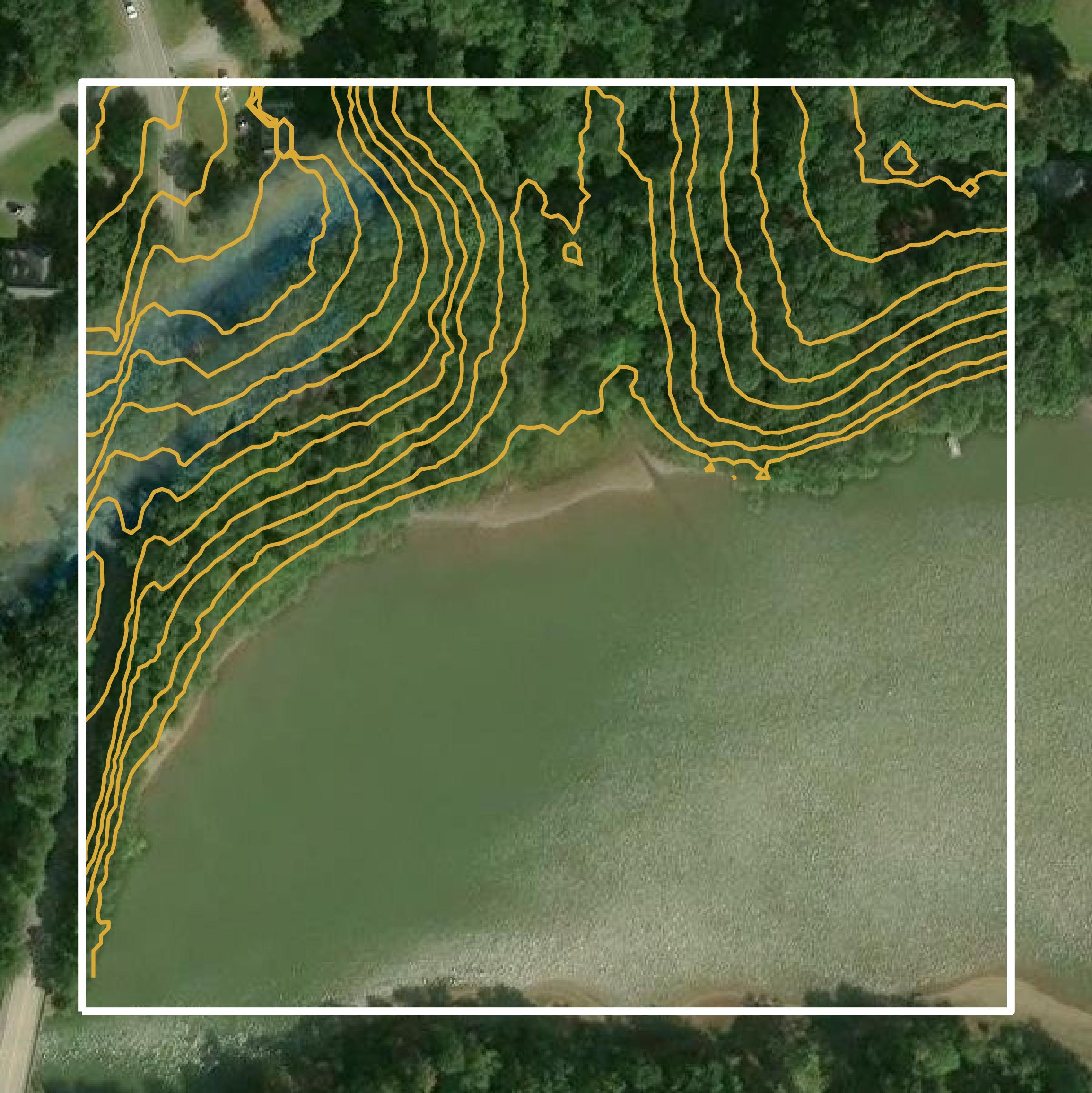 This image shows a contour map in Anderson County created using GIS data in Equator.