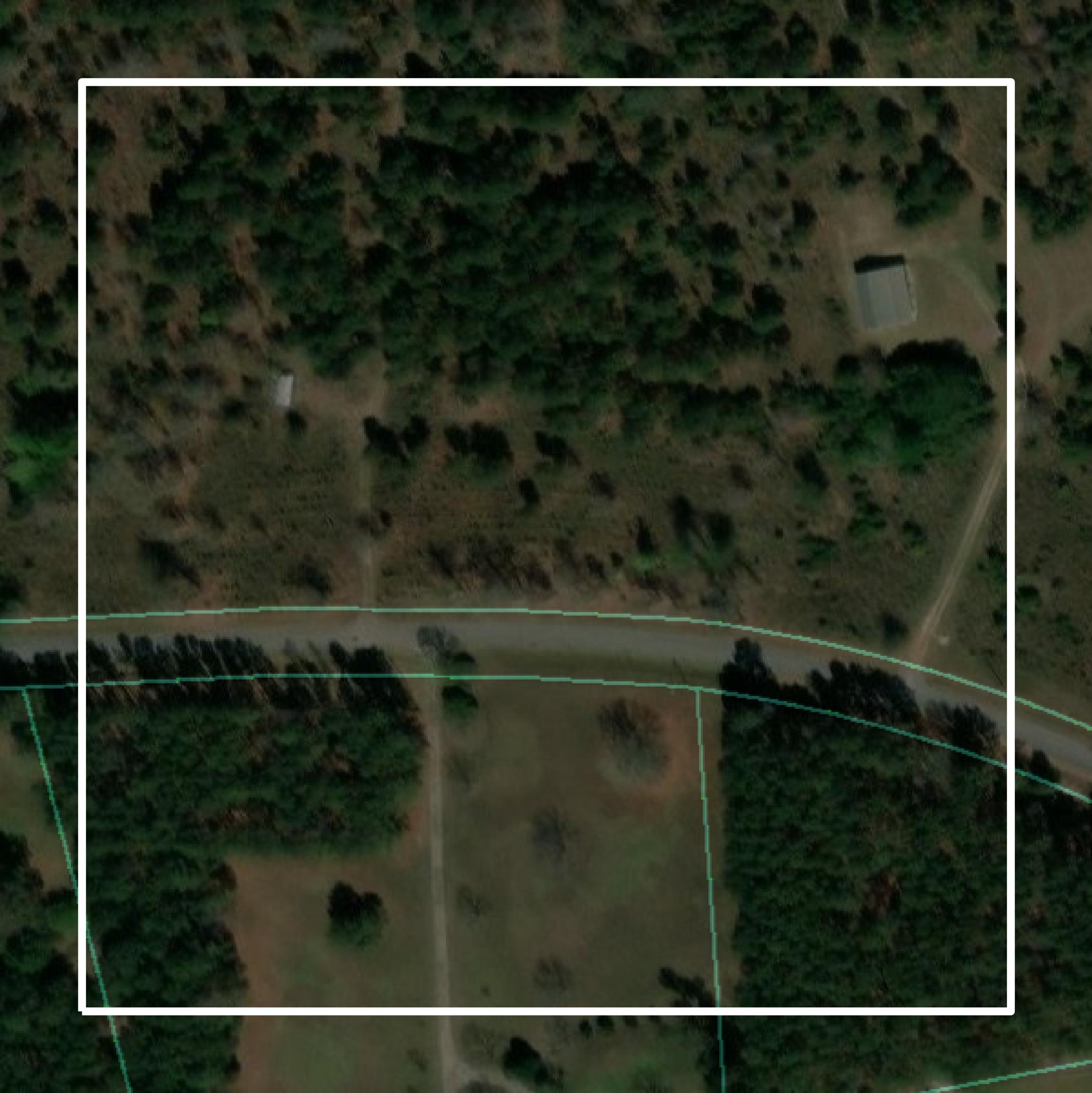 This image shows parcel and building data in Barnwell County created using GIS data in Equator.