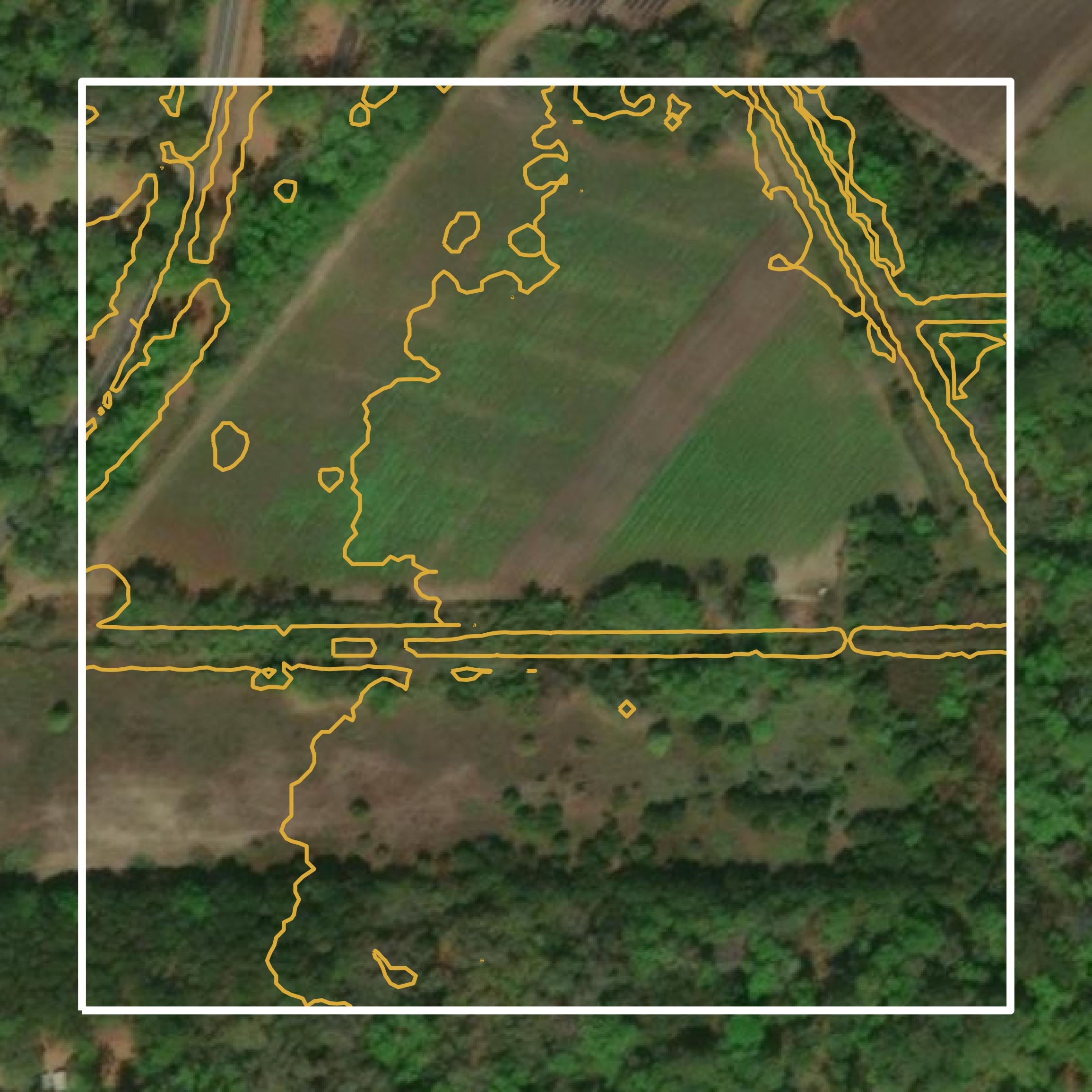 This image shows a contour map in Beaufort County created using GIS data in Equator.