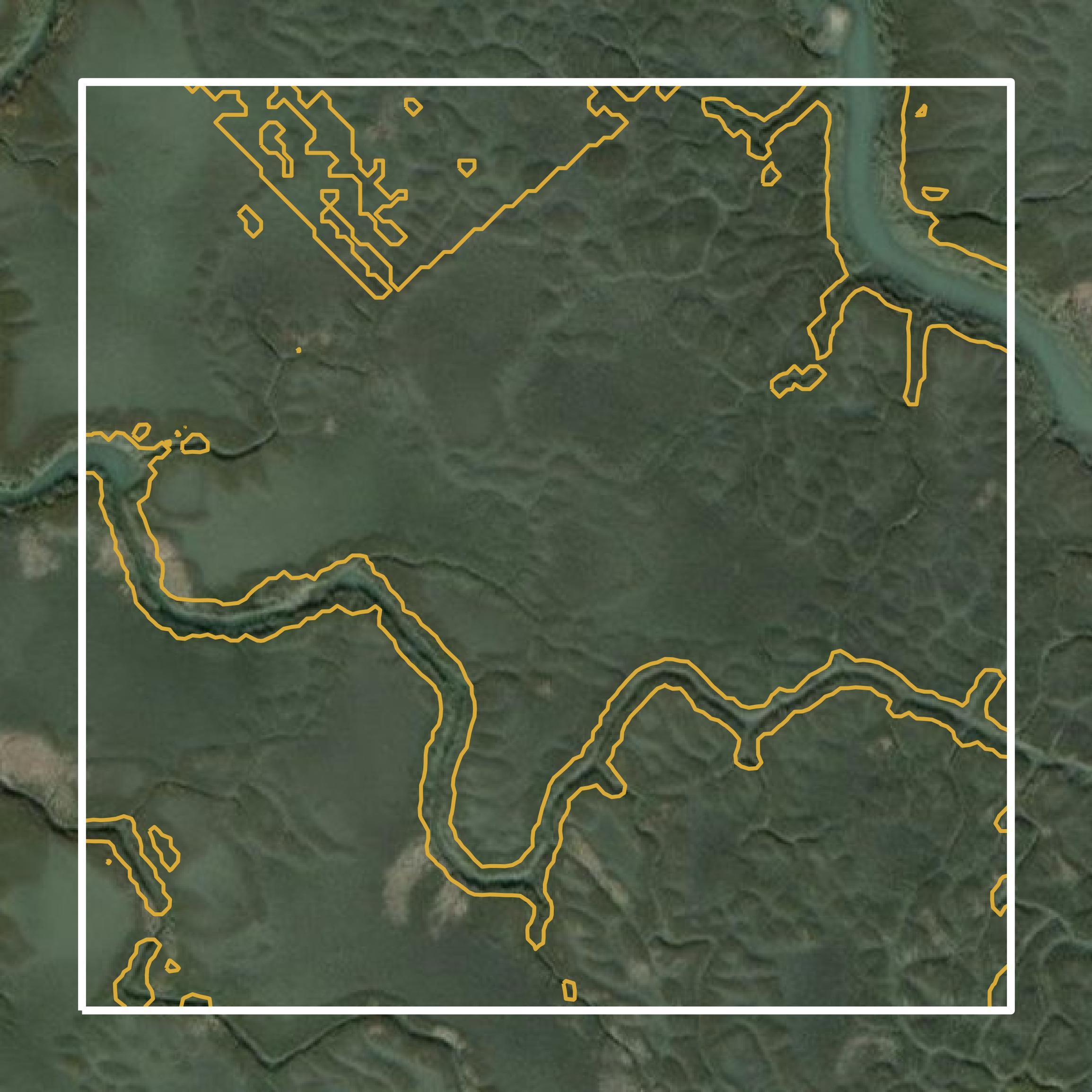 This image shows a contour map in Beaufort County created using GIS data in Equator.