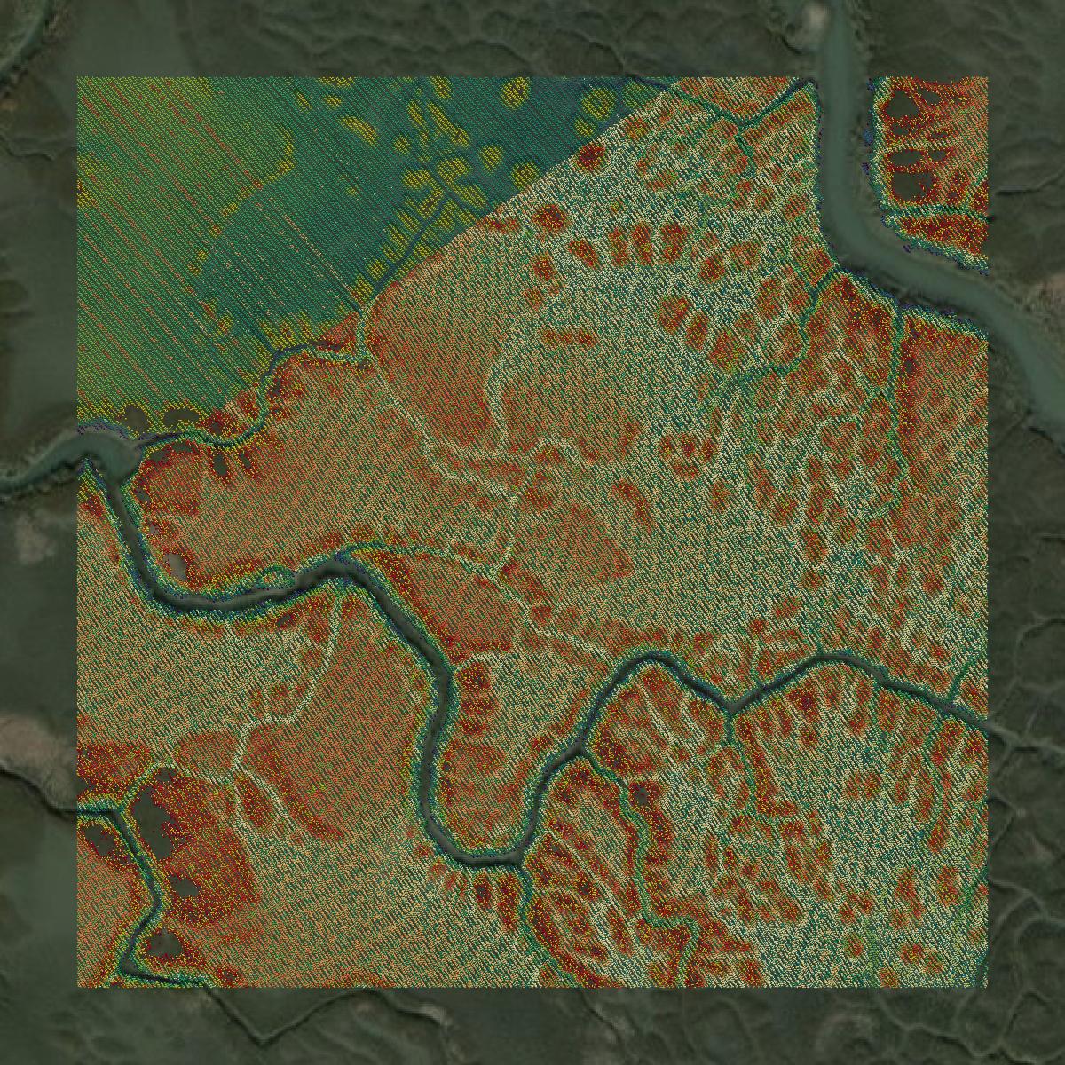This image shows a LiDAR point cloud in Beaufort County created using GIS data in Equator.