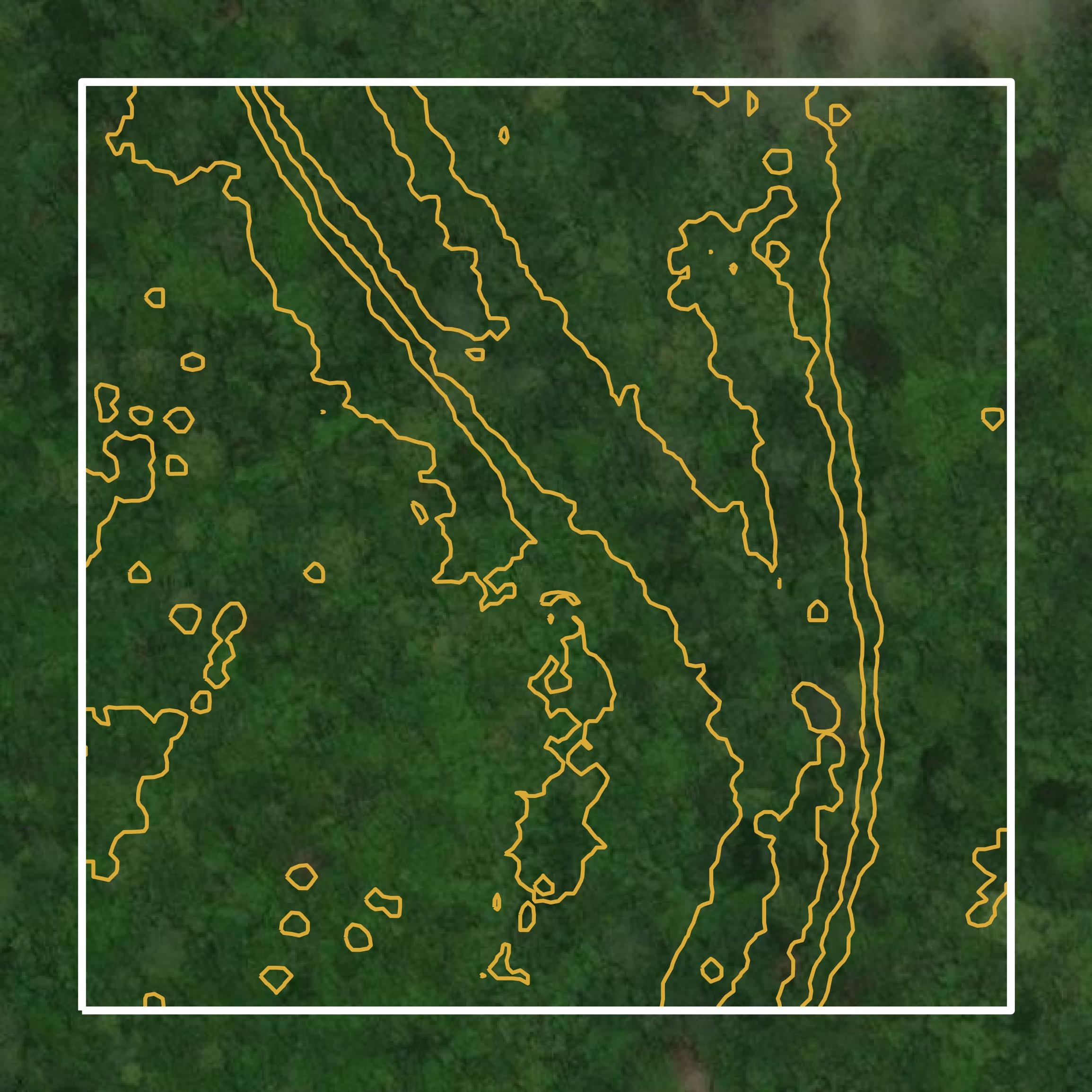 This image shows a contour map in Berkeley County created using GIS data in Equator.