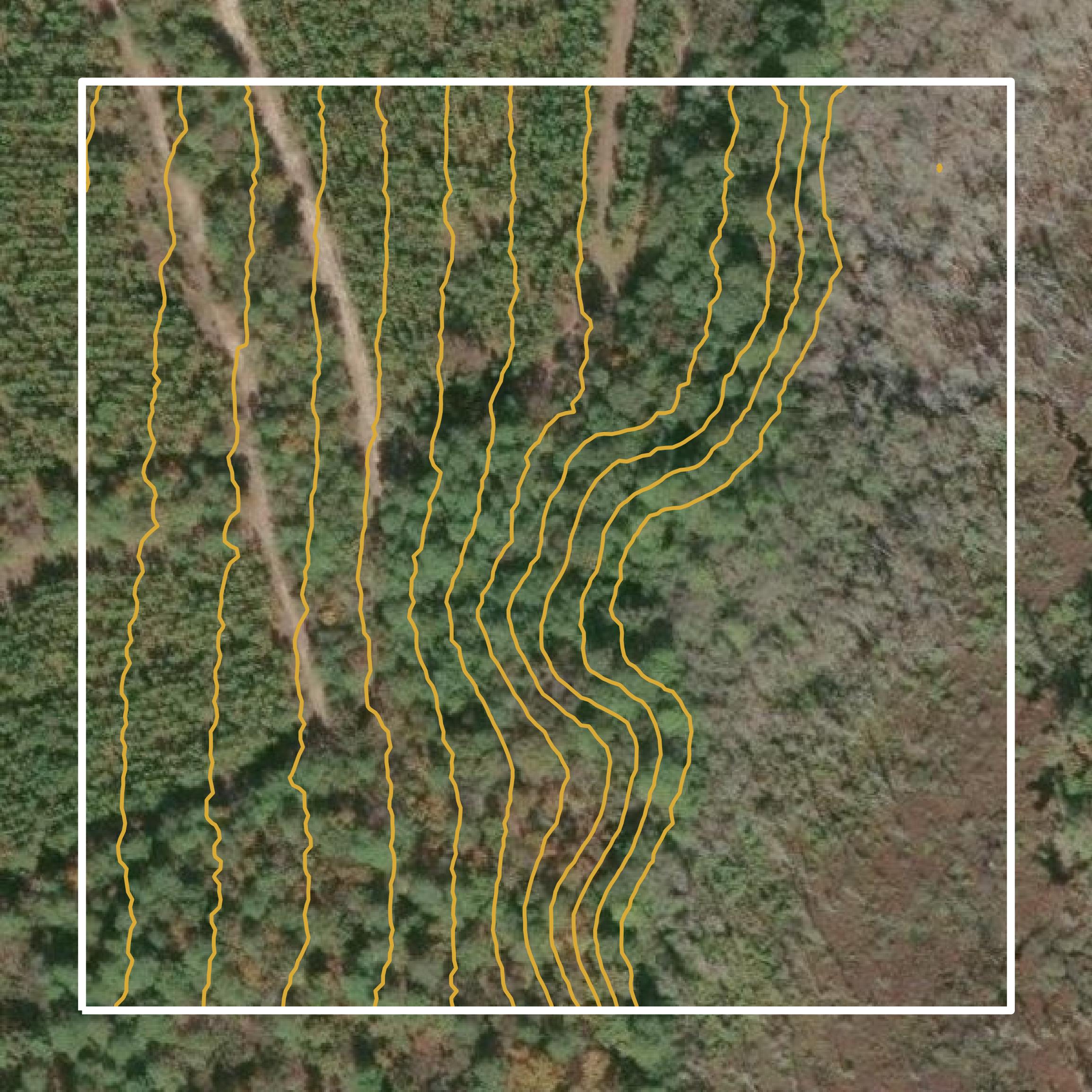 This image shows a contour map in Cherokee County created using GIS data in Equator.