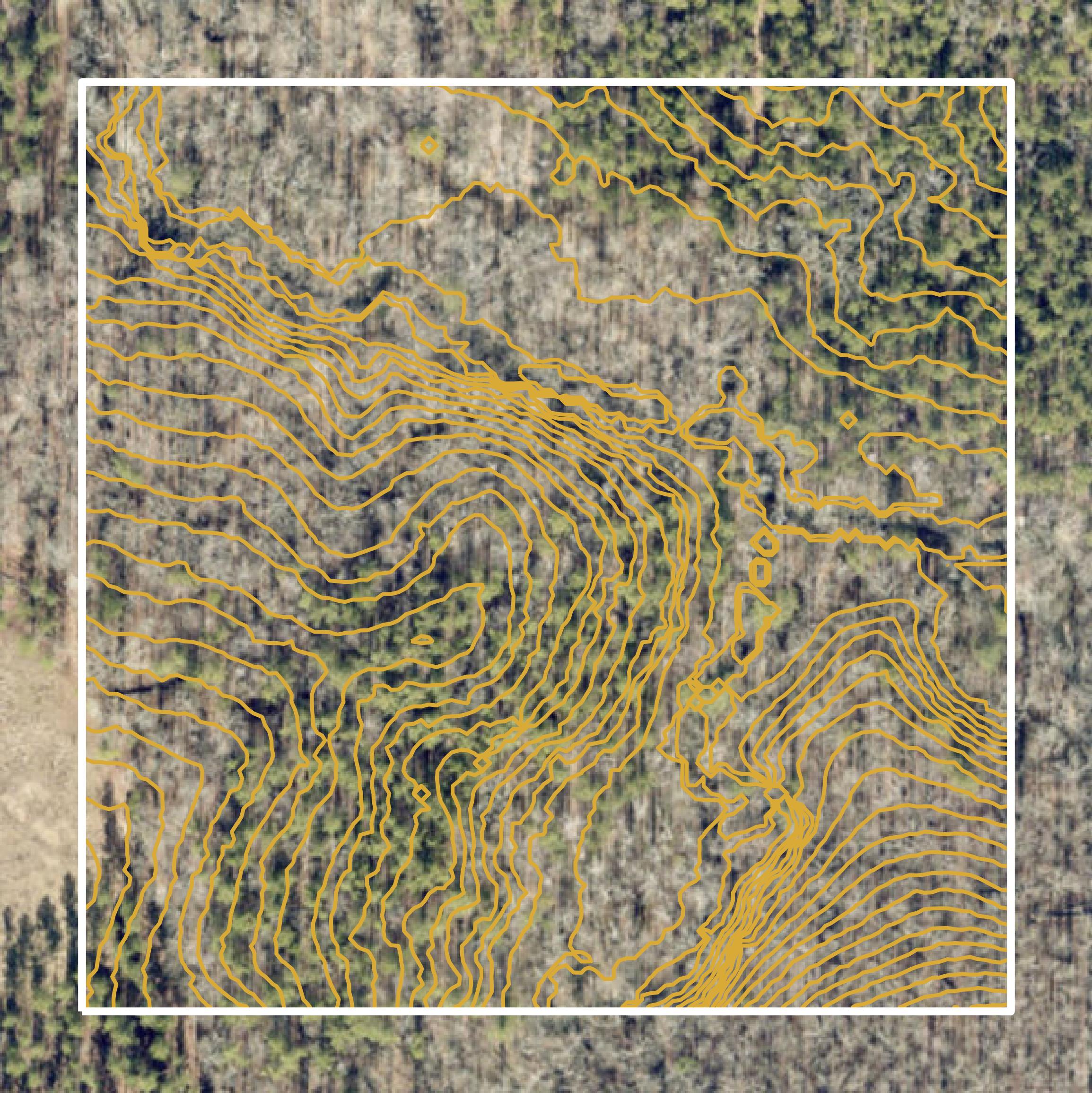 This image shows a contour map in Chester County created using GIS data in Equator.