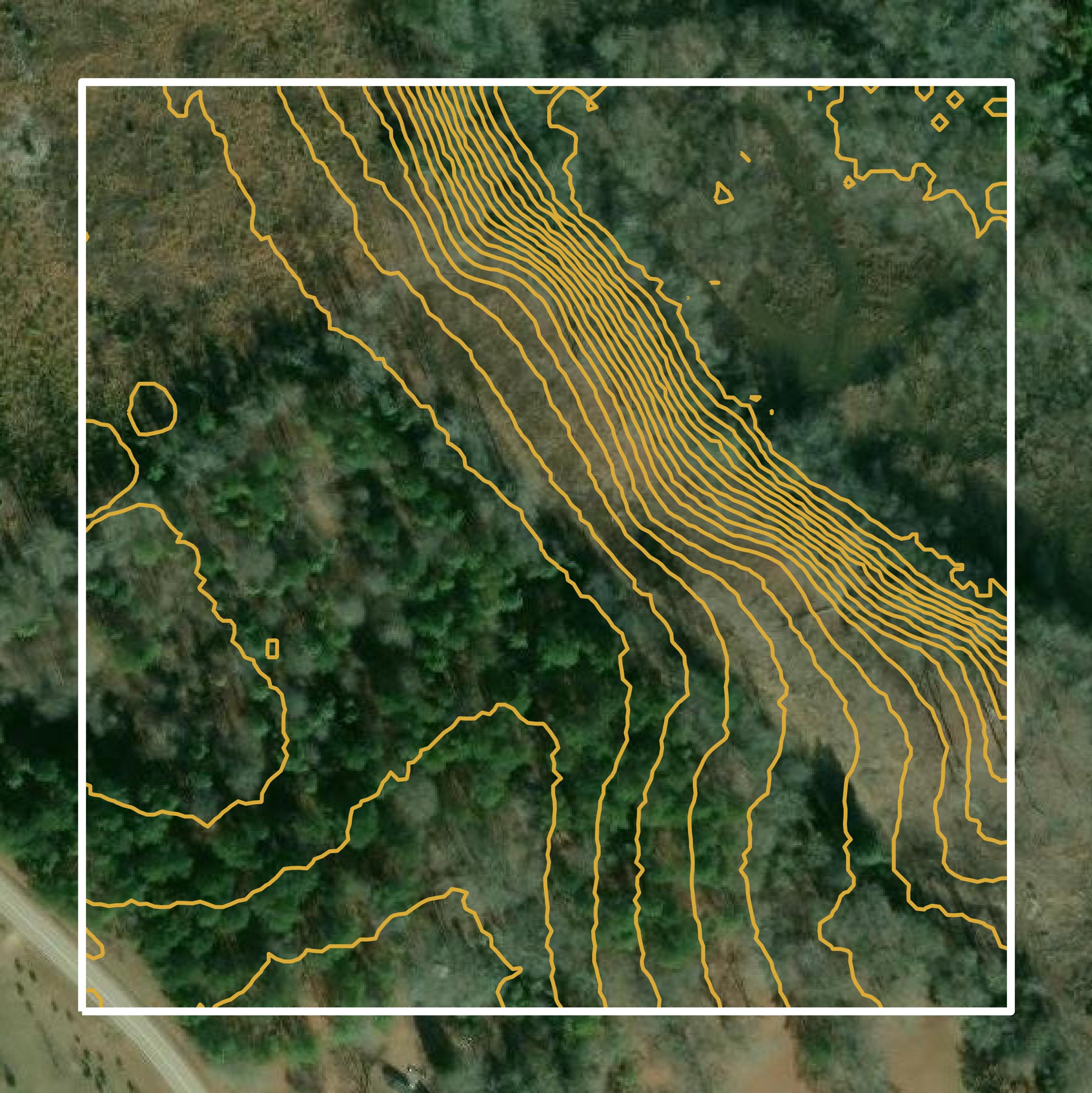 This image shows a contour map in Chesterfield County created using GIS data in Equator.