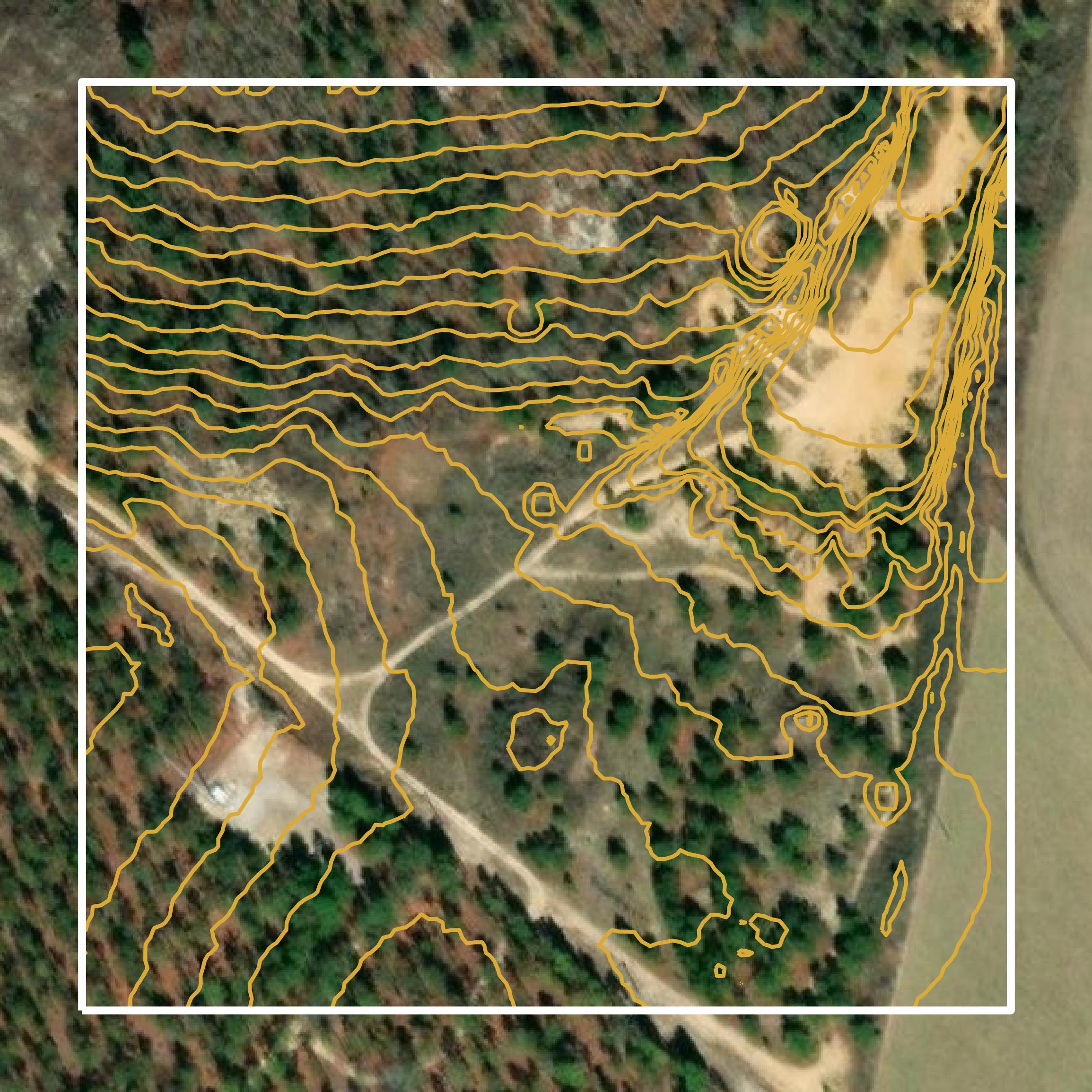 This image shows a contour map in Chesterfield County created using GIS data in Equator.