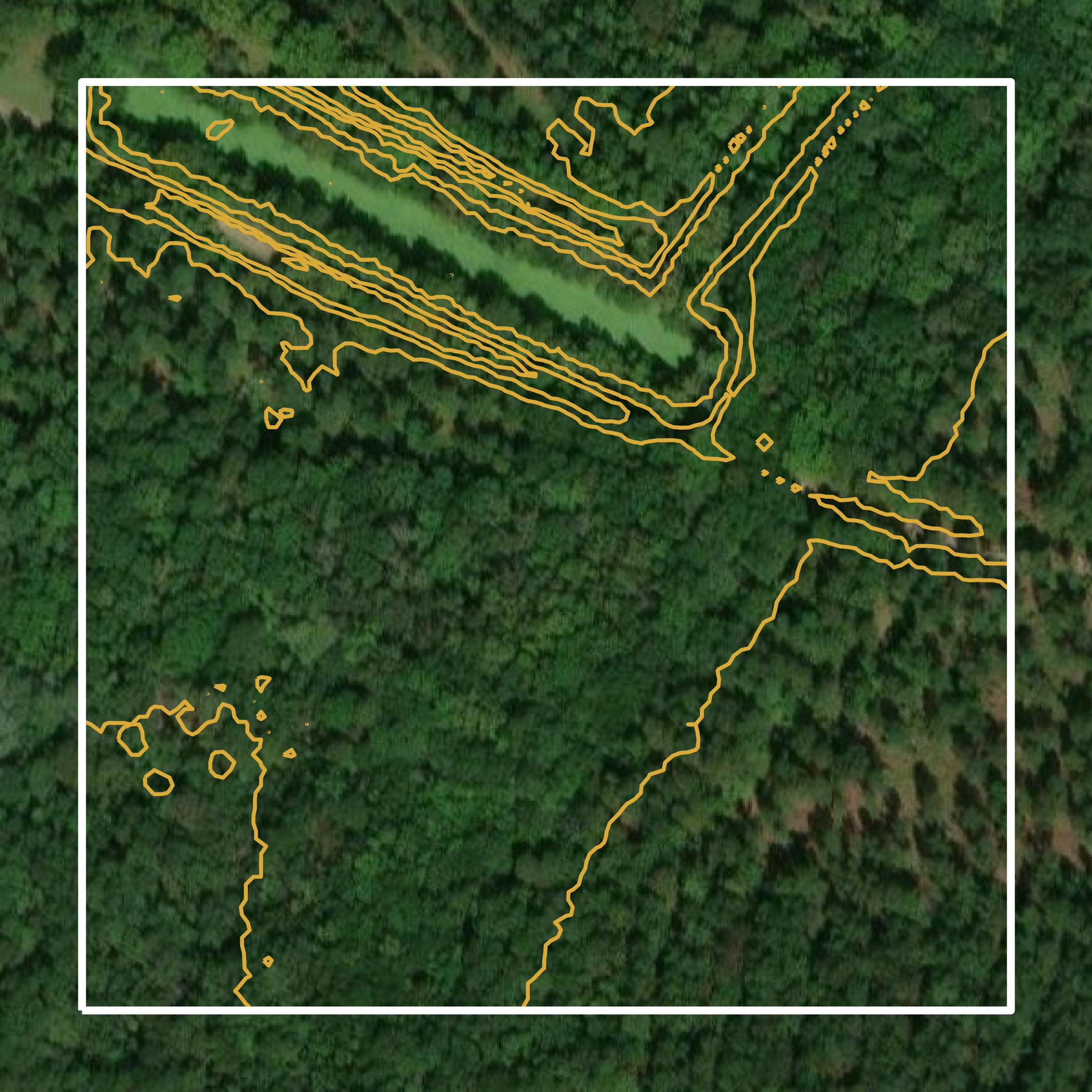This image shows a contour map in Dorchester County created using GIS data in Equator.