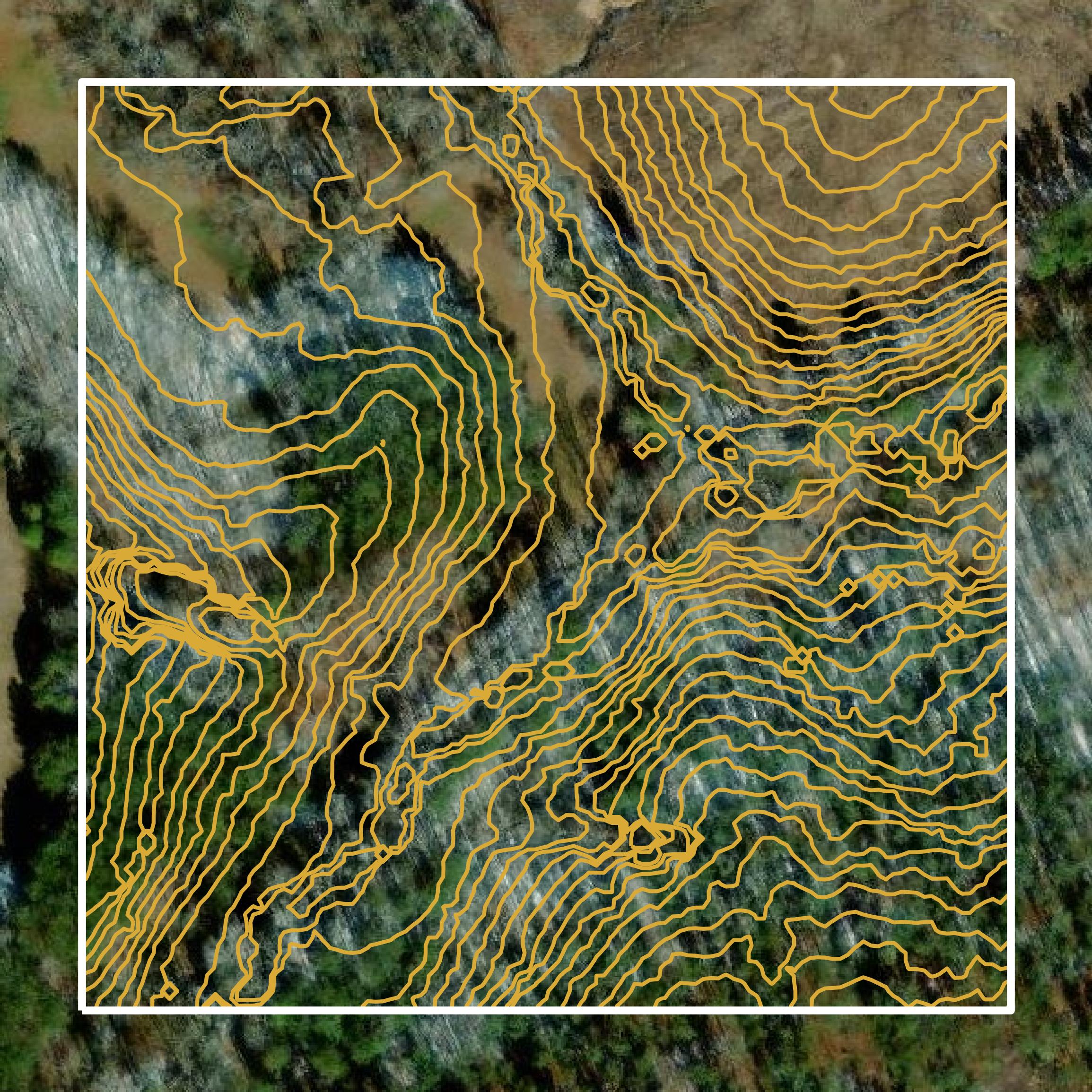 This image shows a contour map in Fairfield County created using GIS data in Equator.