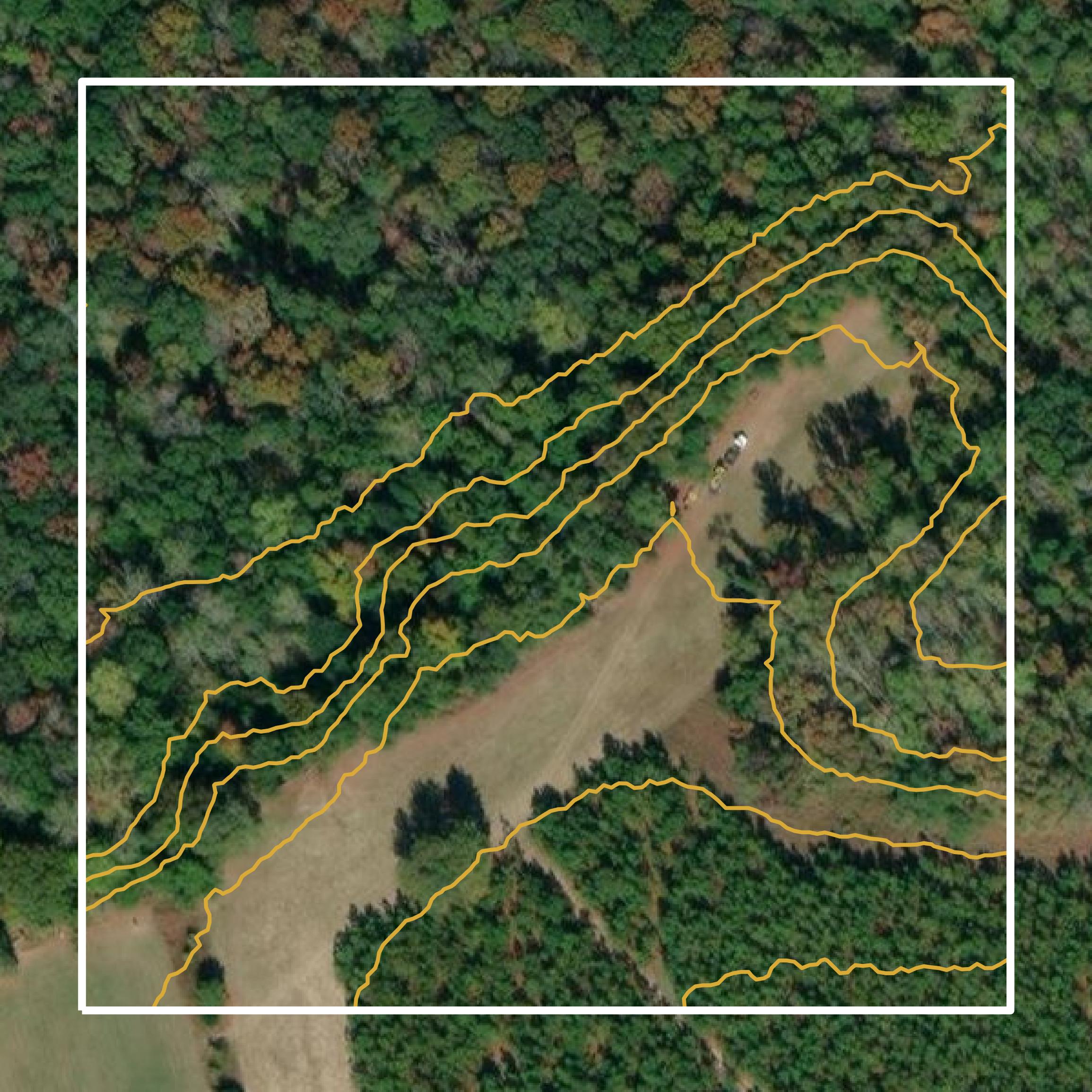 This image shows a contour map in Hampton County created using GIS data in Equator.