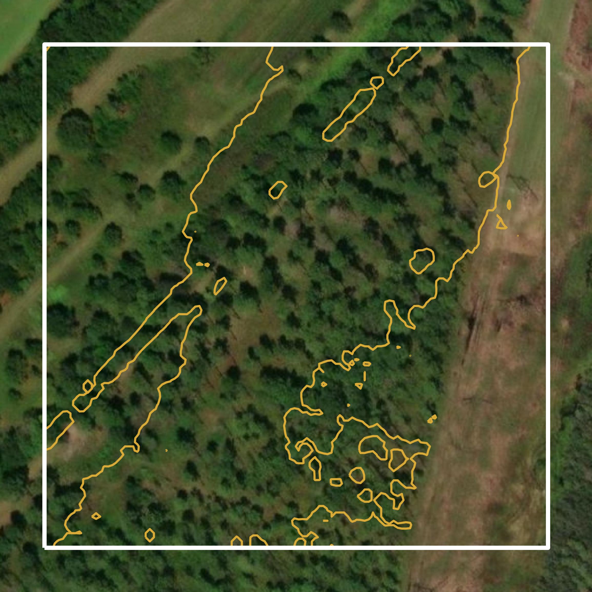 This image shows a contour map in Jasper County created using GIS data in Equator.