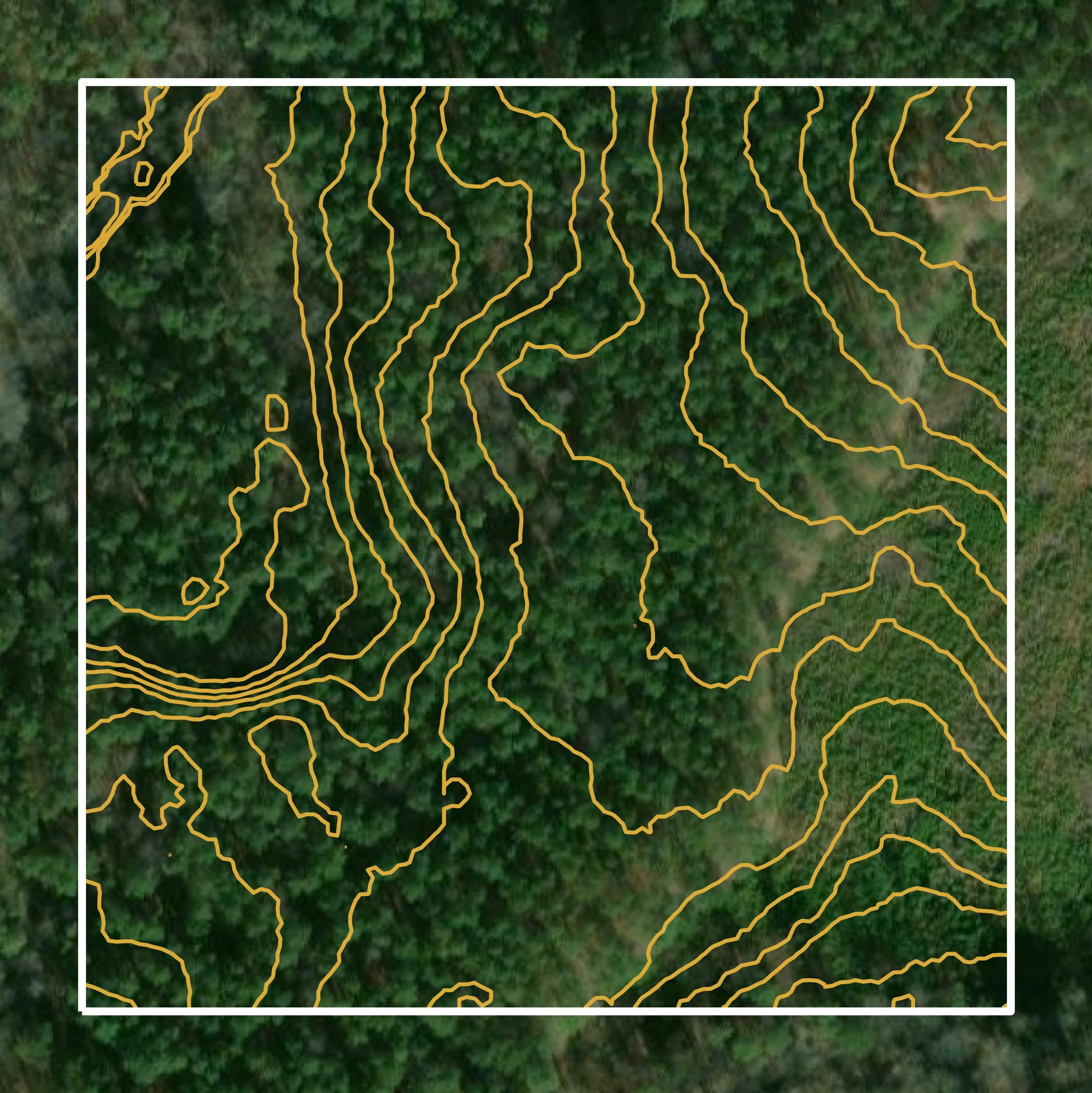 This image shows a contour map in Lancaster County created using GIS data in Equator.