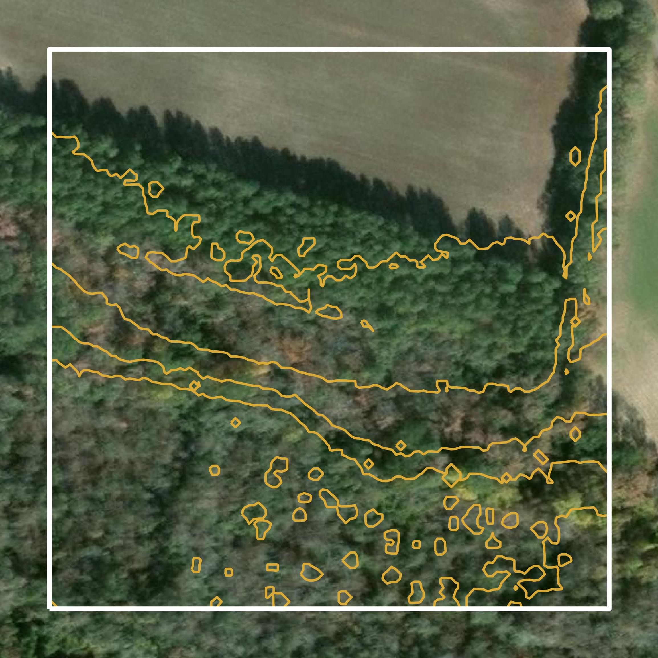 This image shows a contour map in Lee County created using GIS data in Equator.