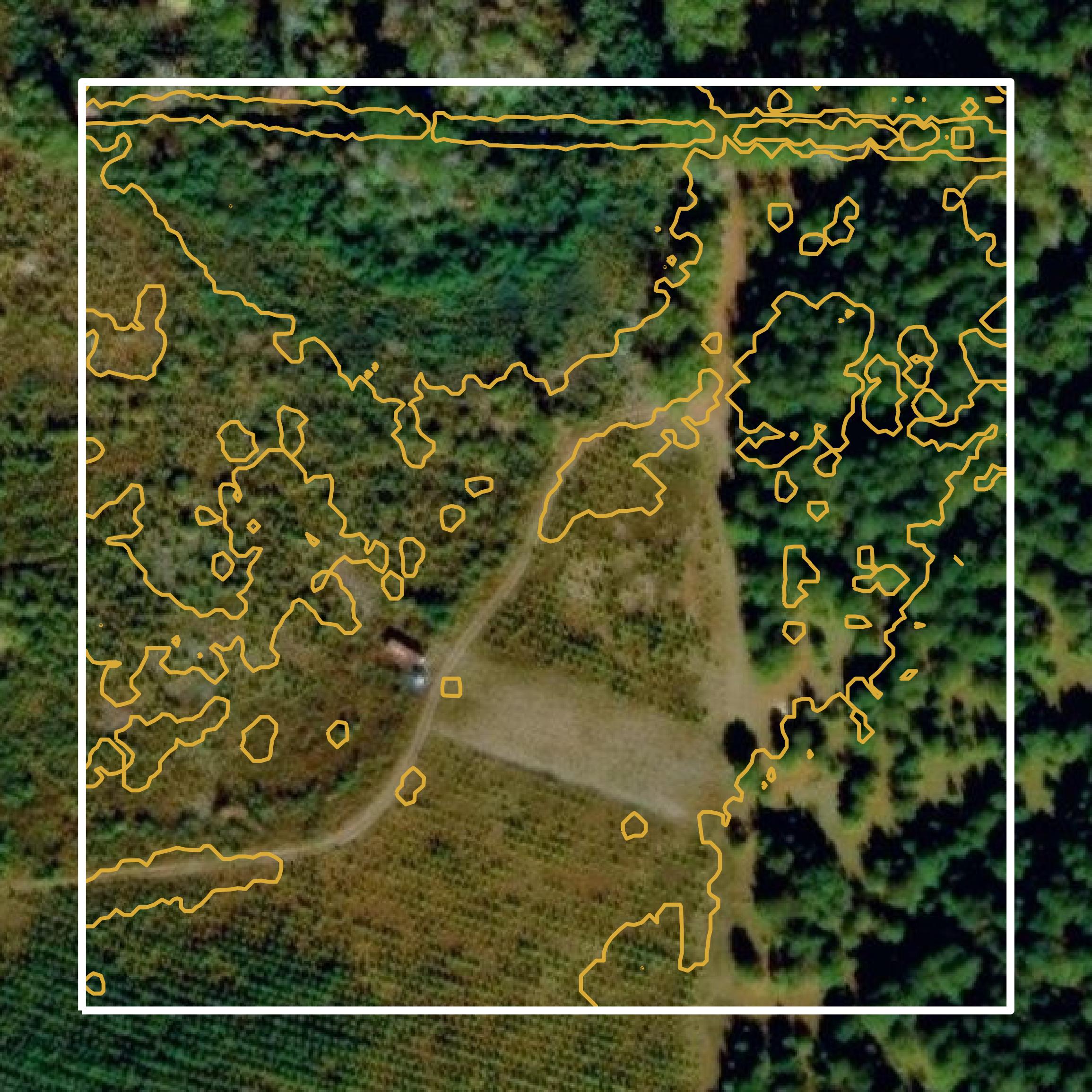 This image shows a contour map in Marion County created using GIS data in Equator.