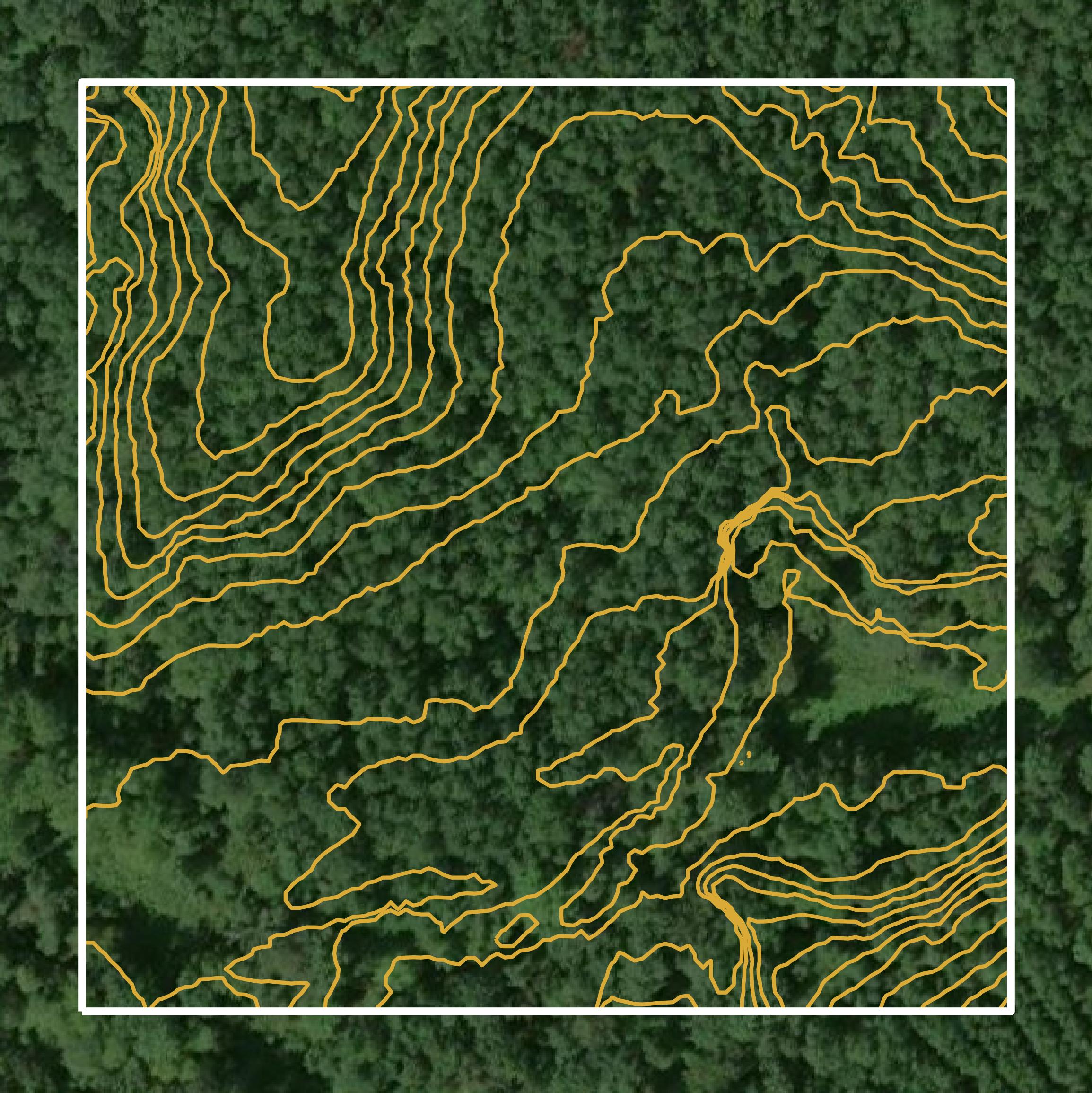 This image shows a contour map in McCormick County created using GIS data in Equator.