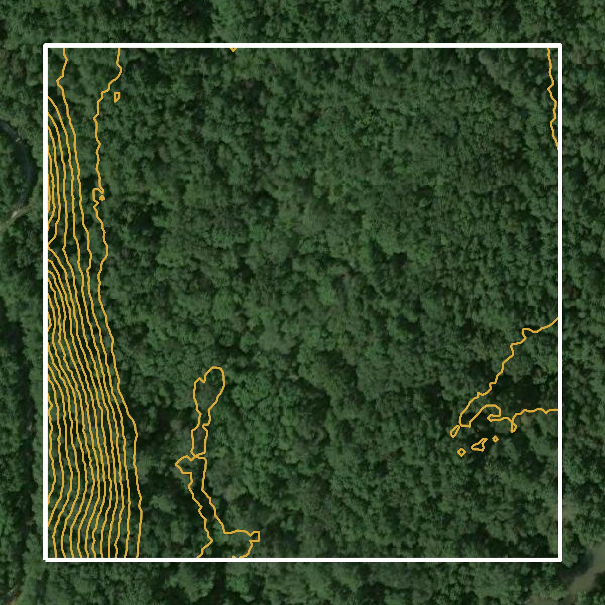 This image shows a contour map in McCormick County created using GIS data in Equator.