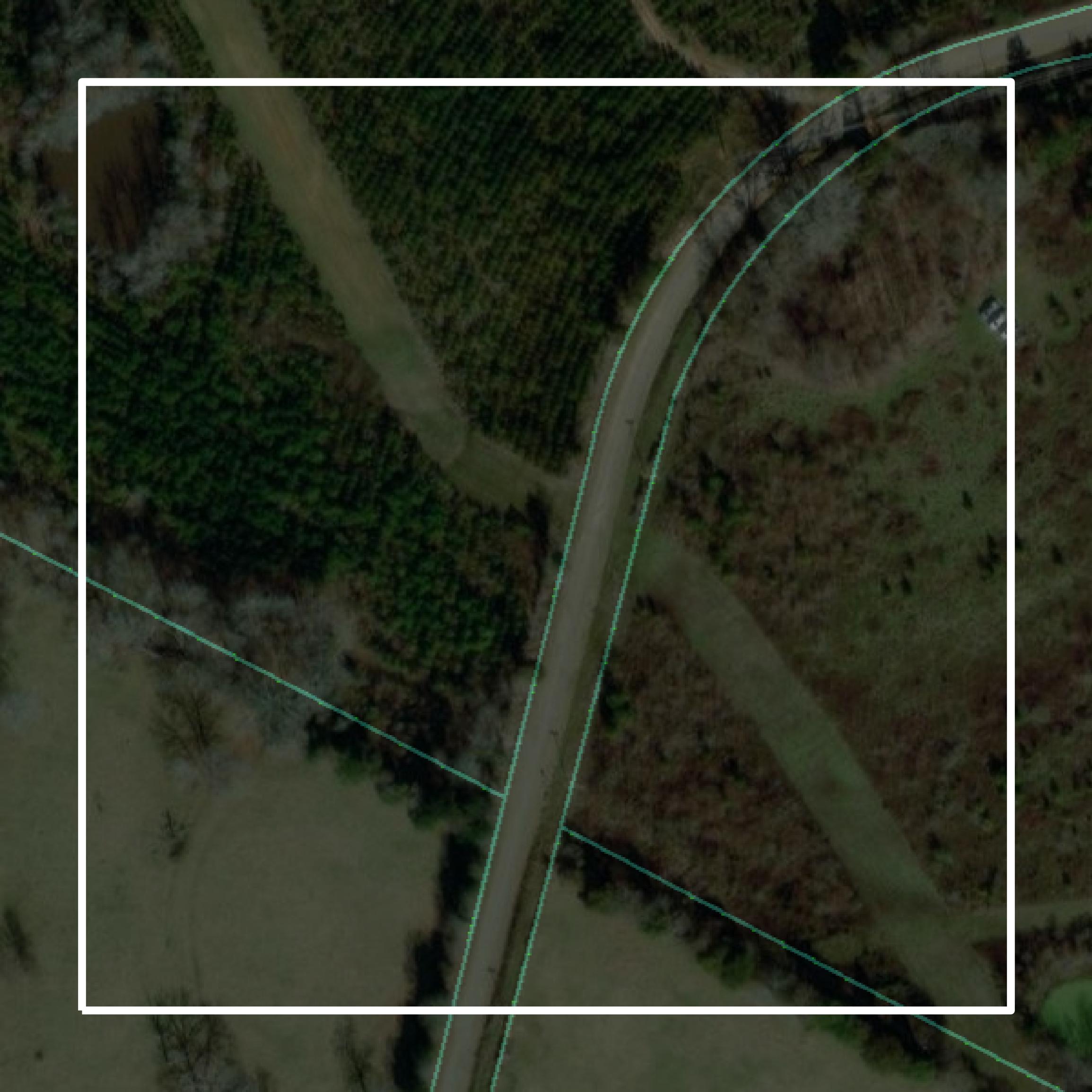 This image shows parcel and building data in Saluda County created using GIS data in Equator.