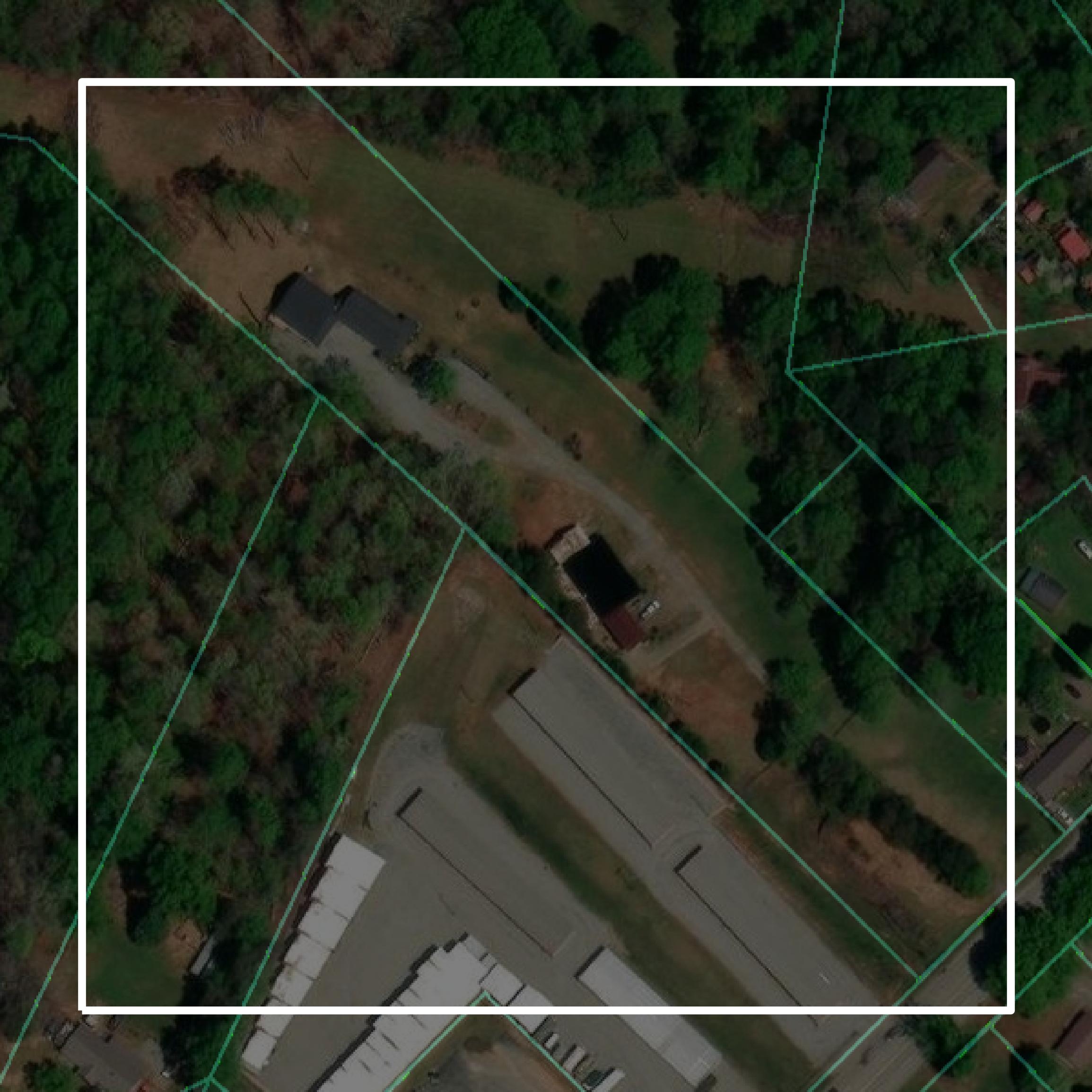 This image shows parcel and building data in Spartanburg County created using GIS data in Equator.