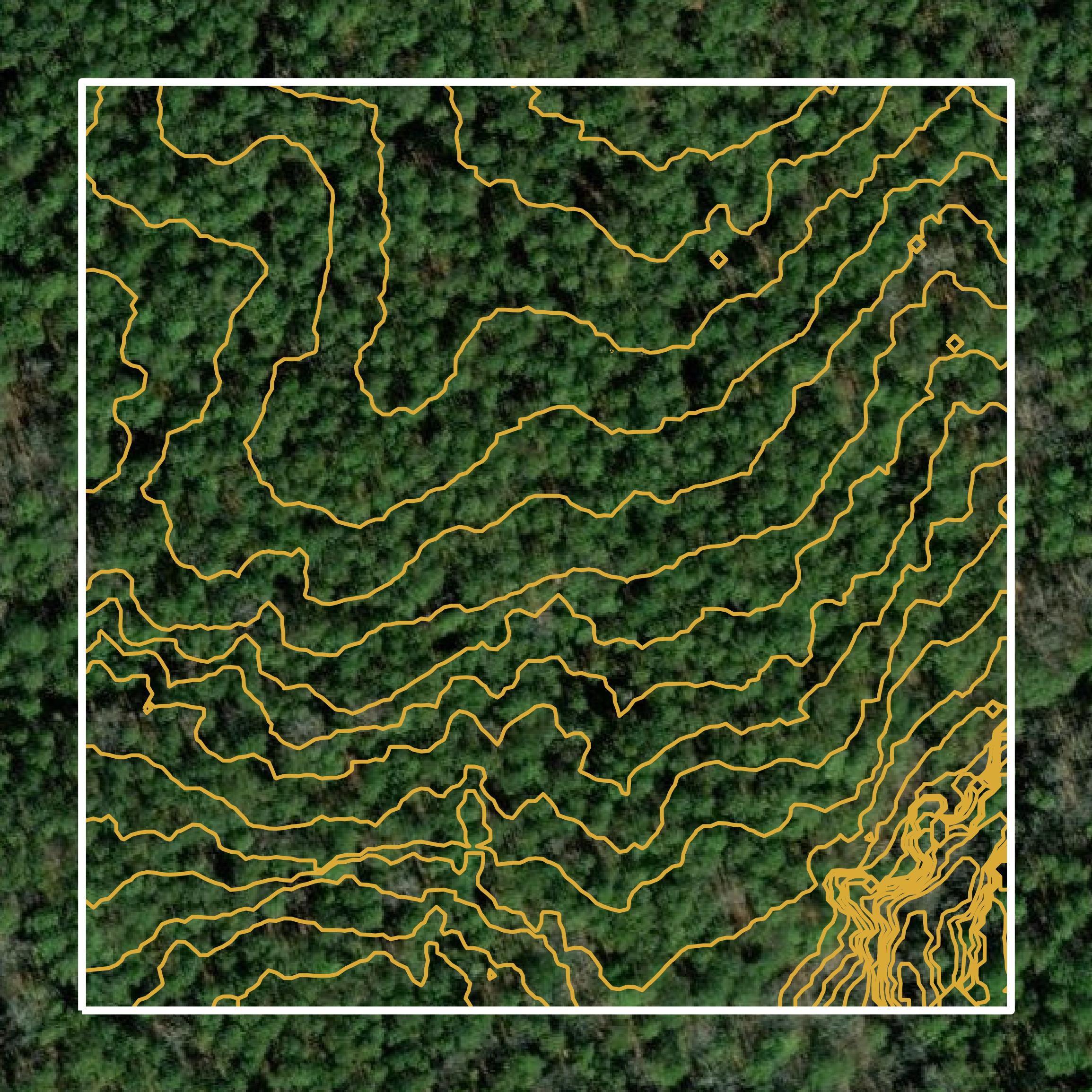 This image shows a contour map in Union County created using GIS data in Equator.