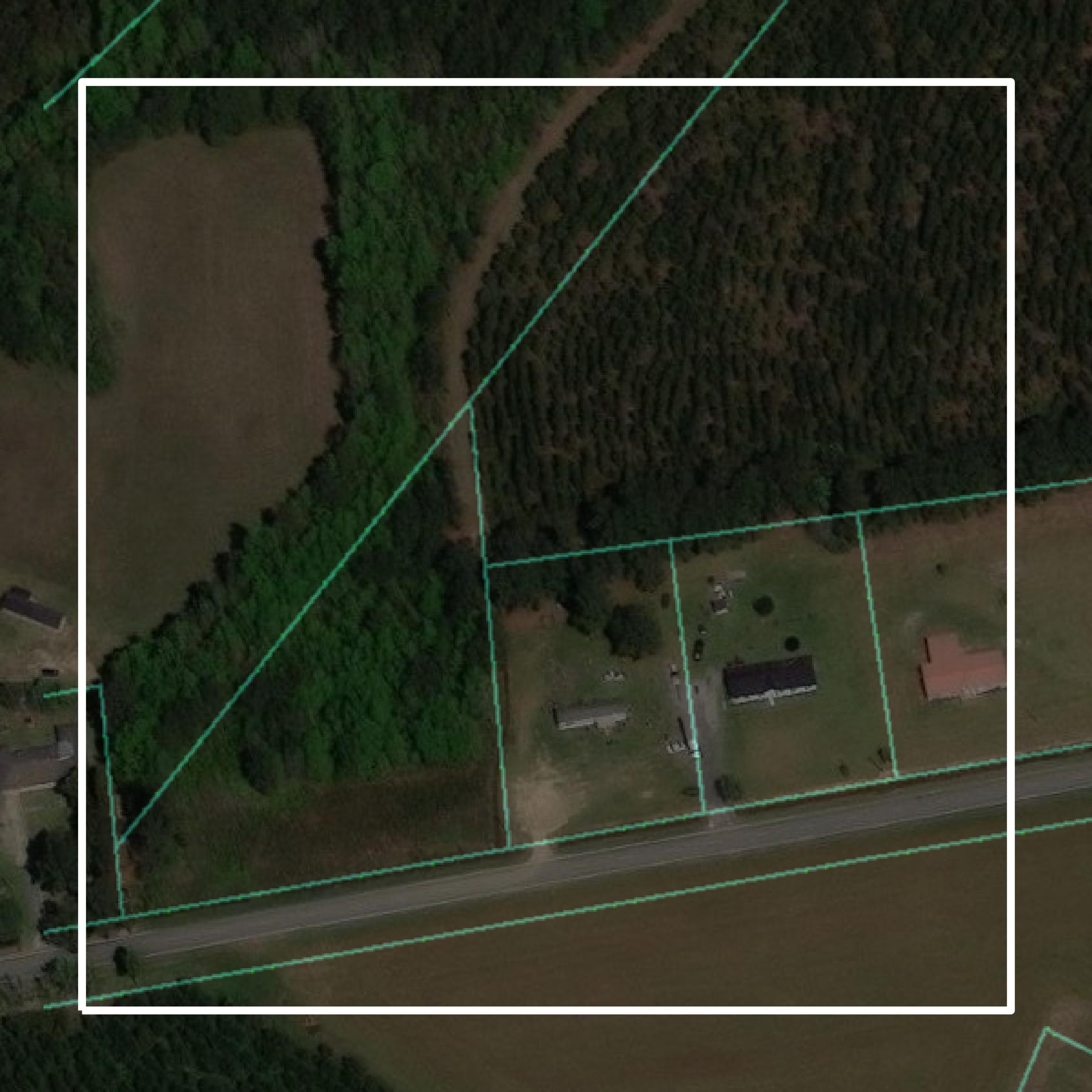This image shows parcel and building data in Williamsburg County created using GIS data in Equator.